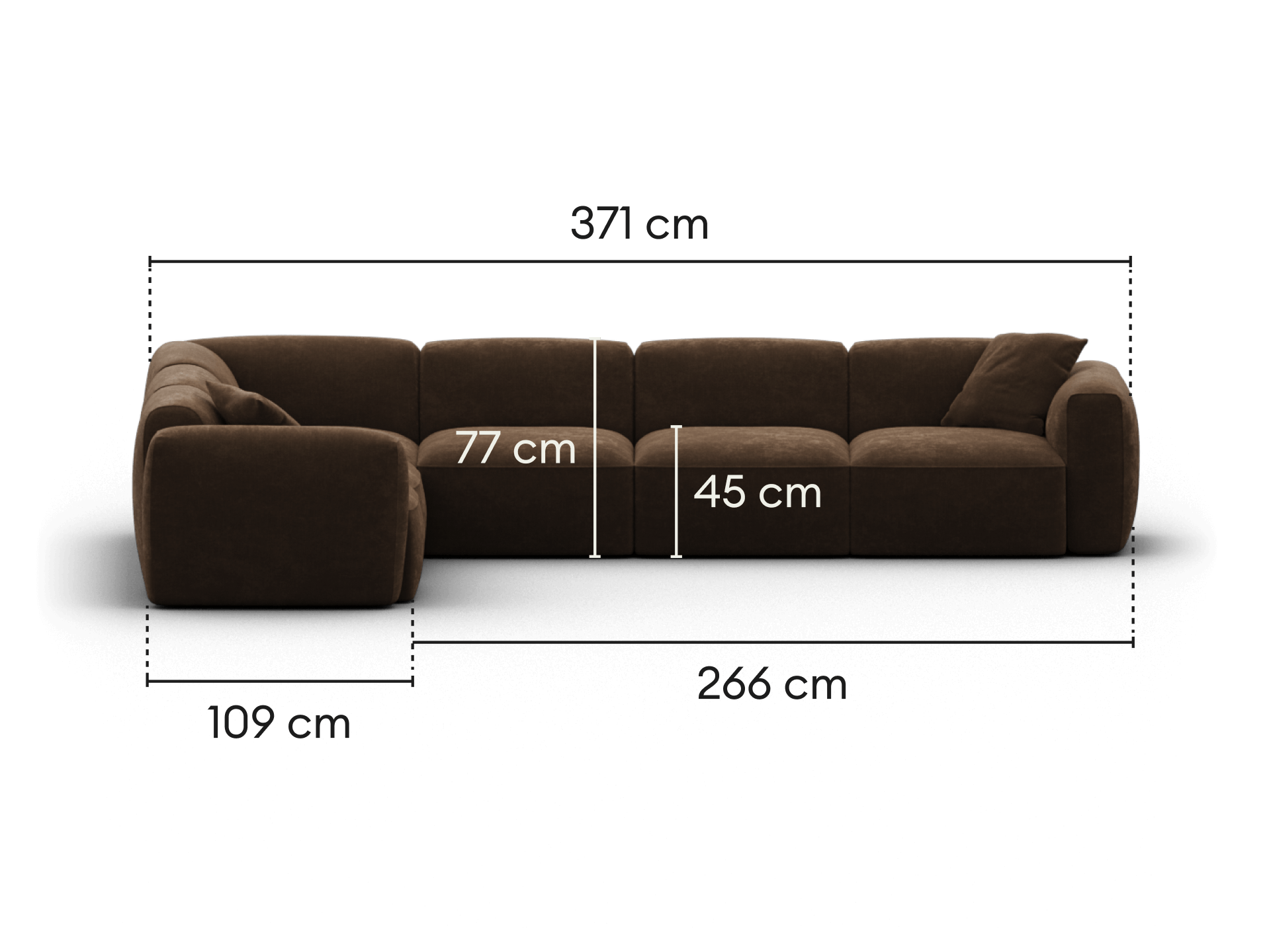 Torquay Modular Sofa - Regular / 6 Sections / Midnight Mocha