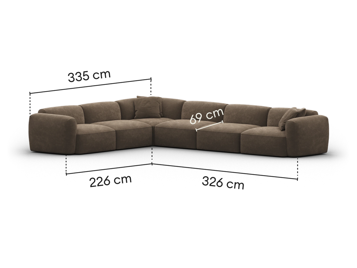 Torquay Modular Sofa - Midnight Mocha / 6 Sections / Extra Wide