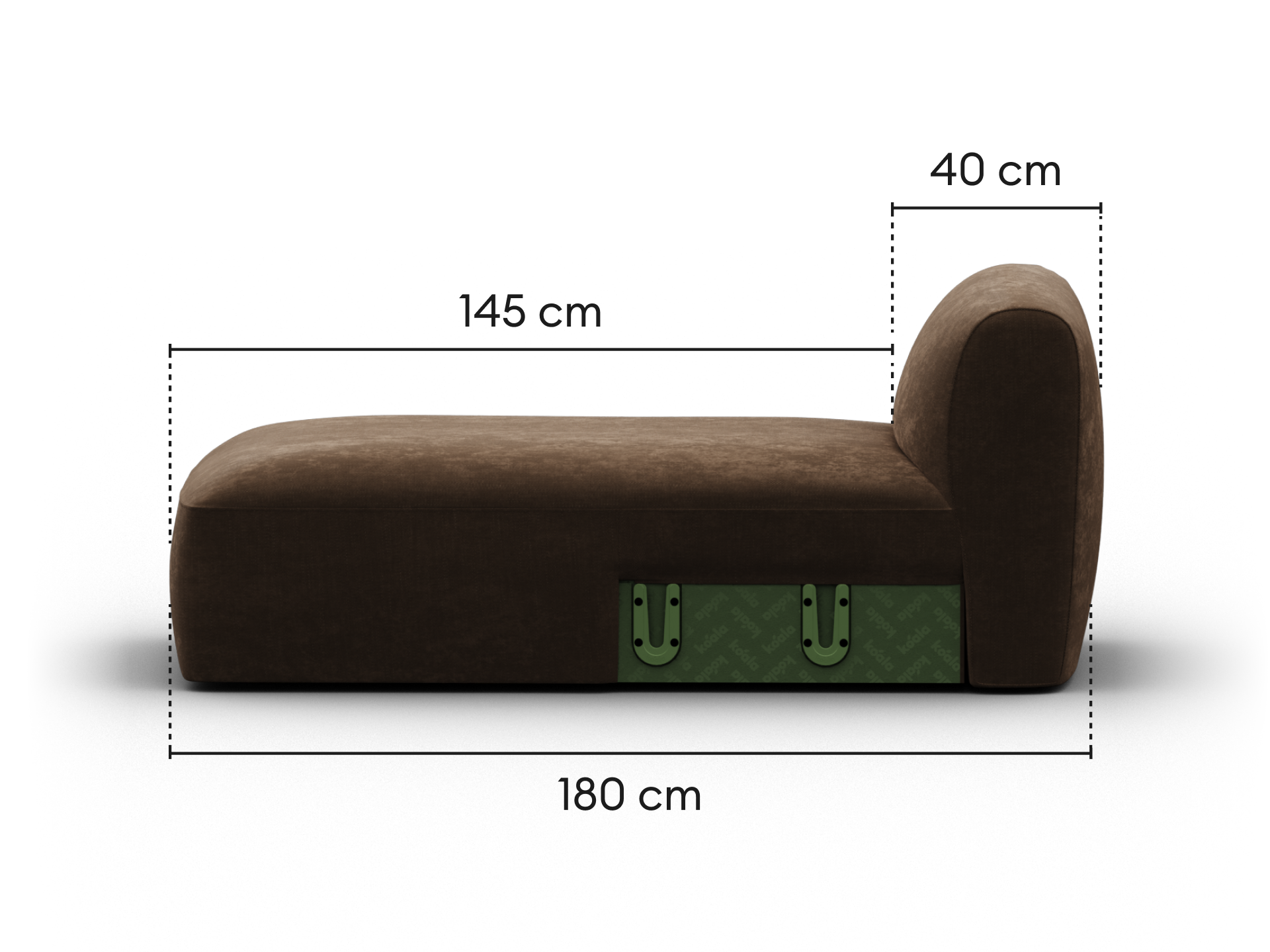 Torquay Modular Sofa Section - Extra Wide / Chaise / Midnight Mocha