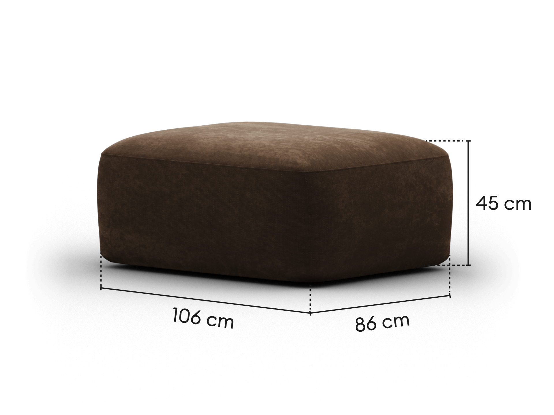 Torquay Modular Ottoman - Extra Wide / Midnight Mocha