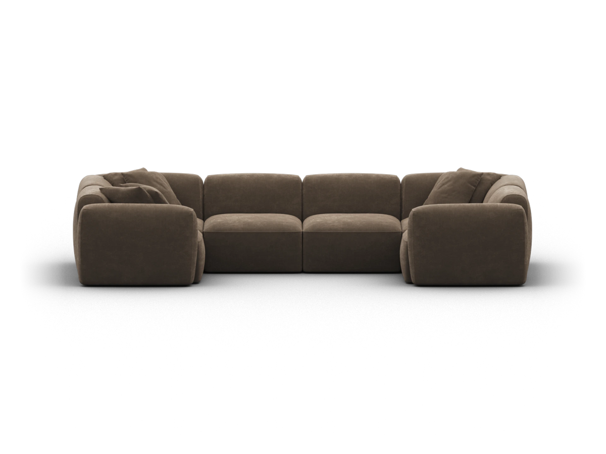 Torquay Modular Sofa - Midnight Mocha / 6 Sections / Regular