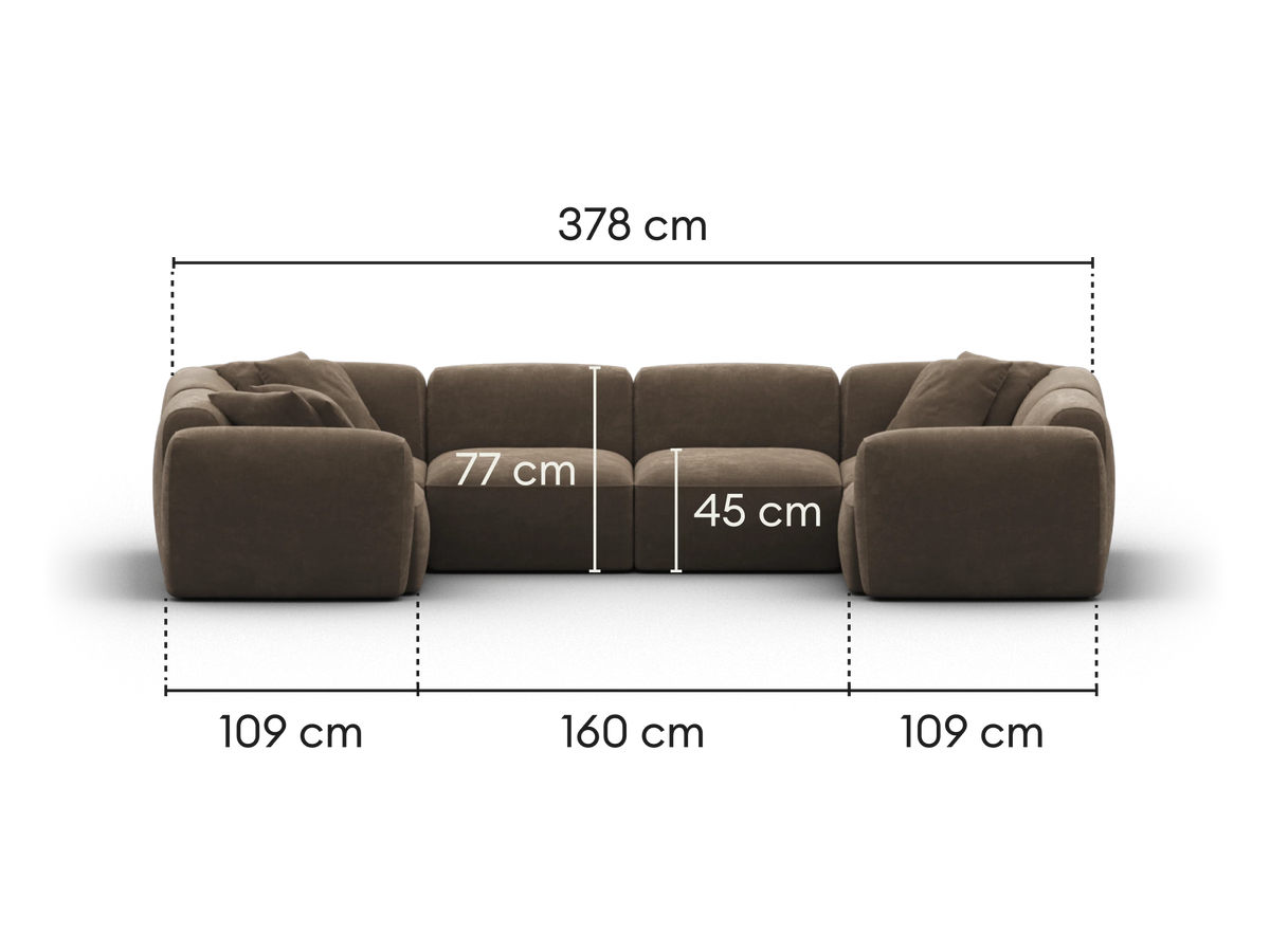 Torquay Modular Sofa - Midnight Mocha / 6 Sections / Regular
