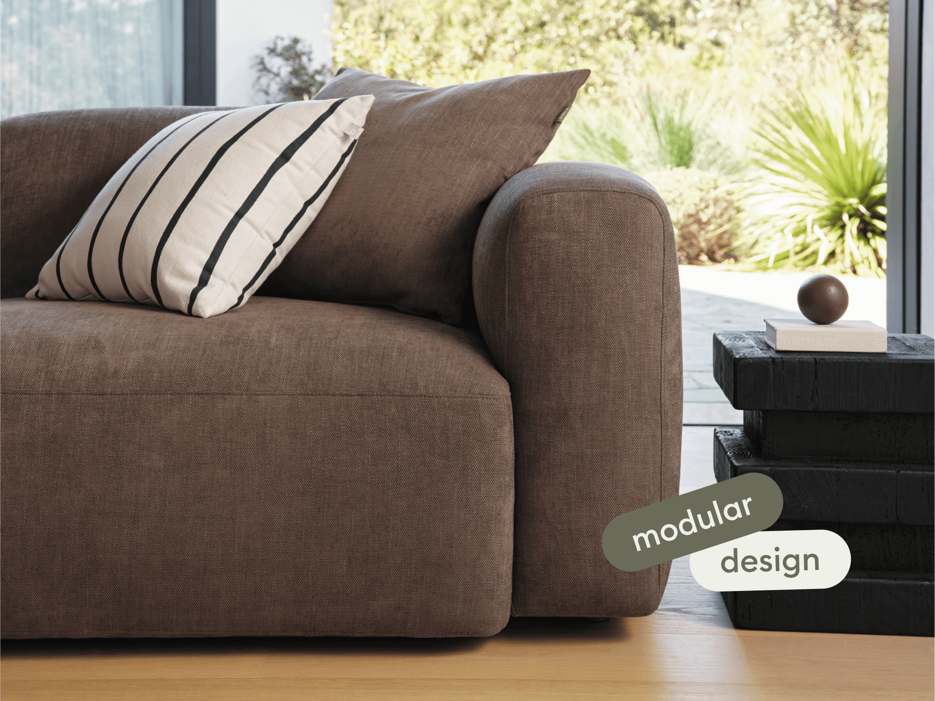 Torquay Modular Sofa - Regular / 6 Sections / Midnight Mocha