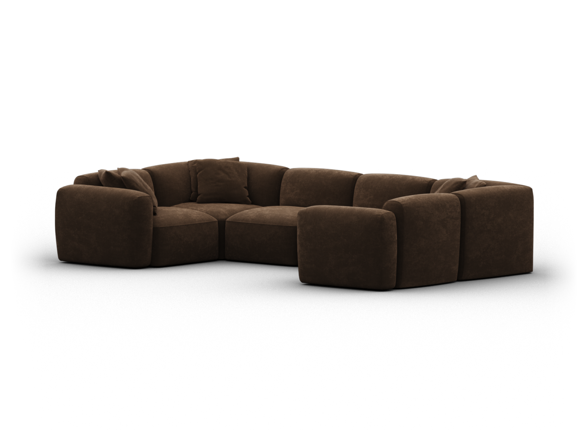Torquay Modular Sofa - Regular / 6 Sections / Midnight Mocha