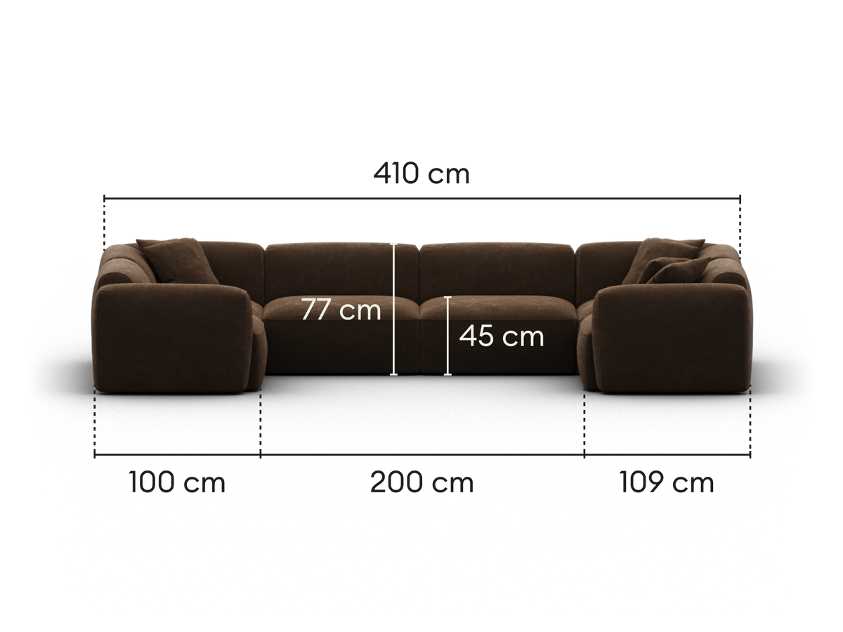 Torquay Modular Sofa - Midnight Mocha / 6 Sections / Extra Wide