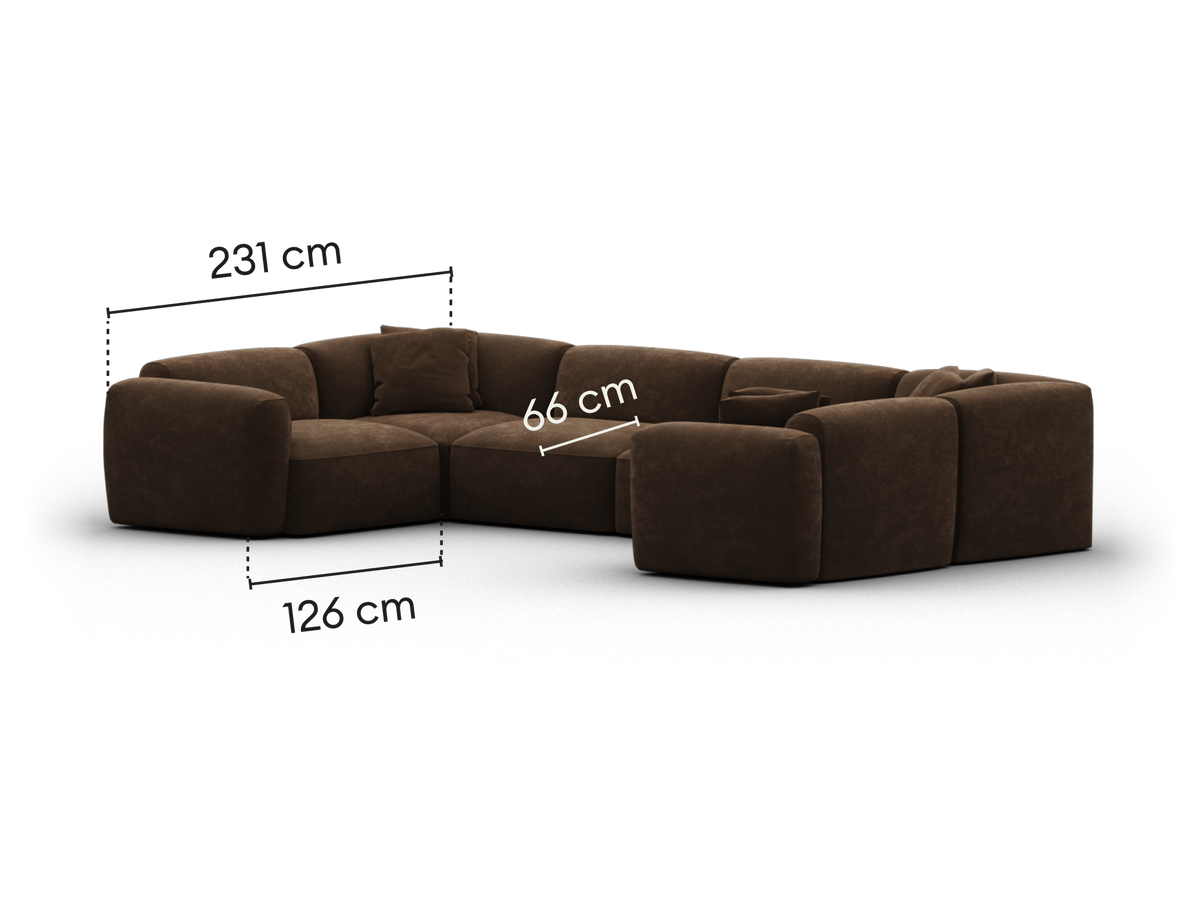 Torquay Modular Sofa - Midnight Mocha / 6 Sections / Extra Wide