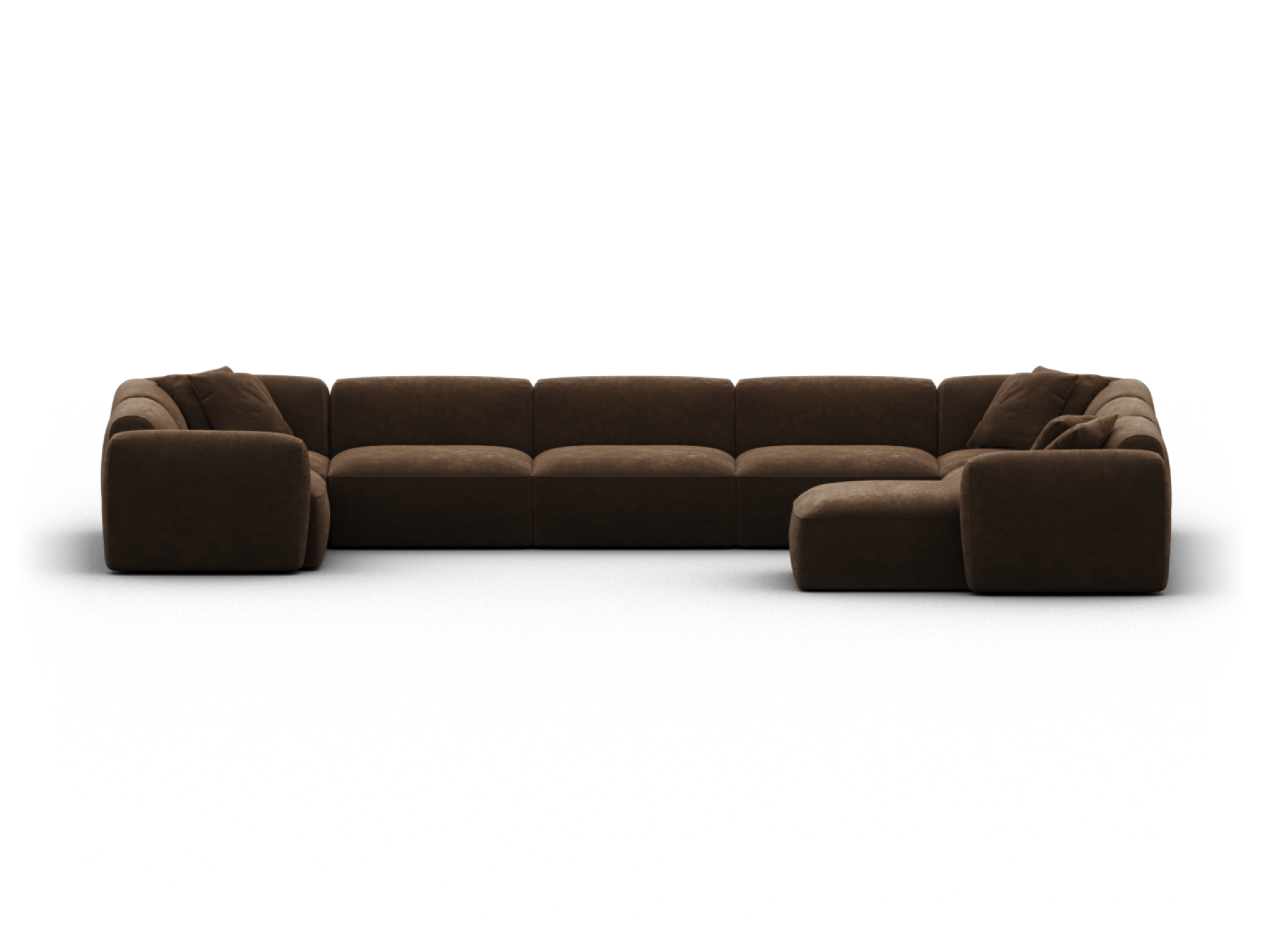 Torquay Modular Sofa - Extra Wide / 8 Sections with Chaise / Midnight Mocha