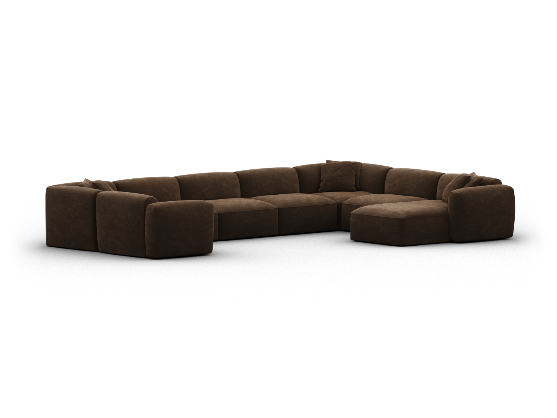 Torquay Modular Sofa - Extra Wide / 8 Sections with Chaise / Midnight Mocha