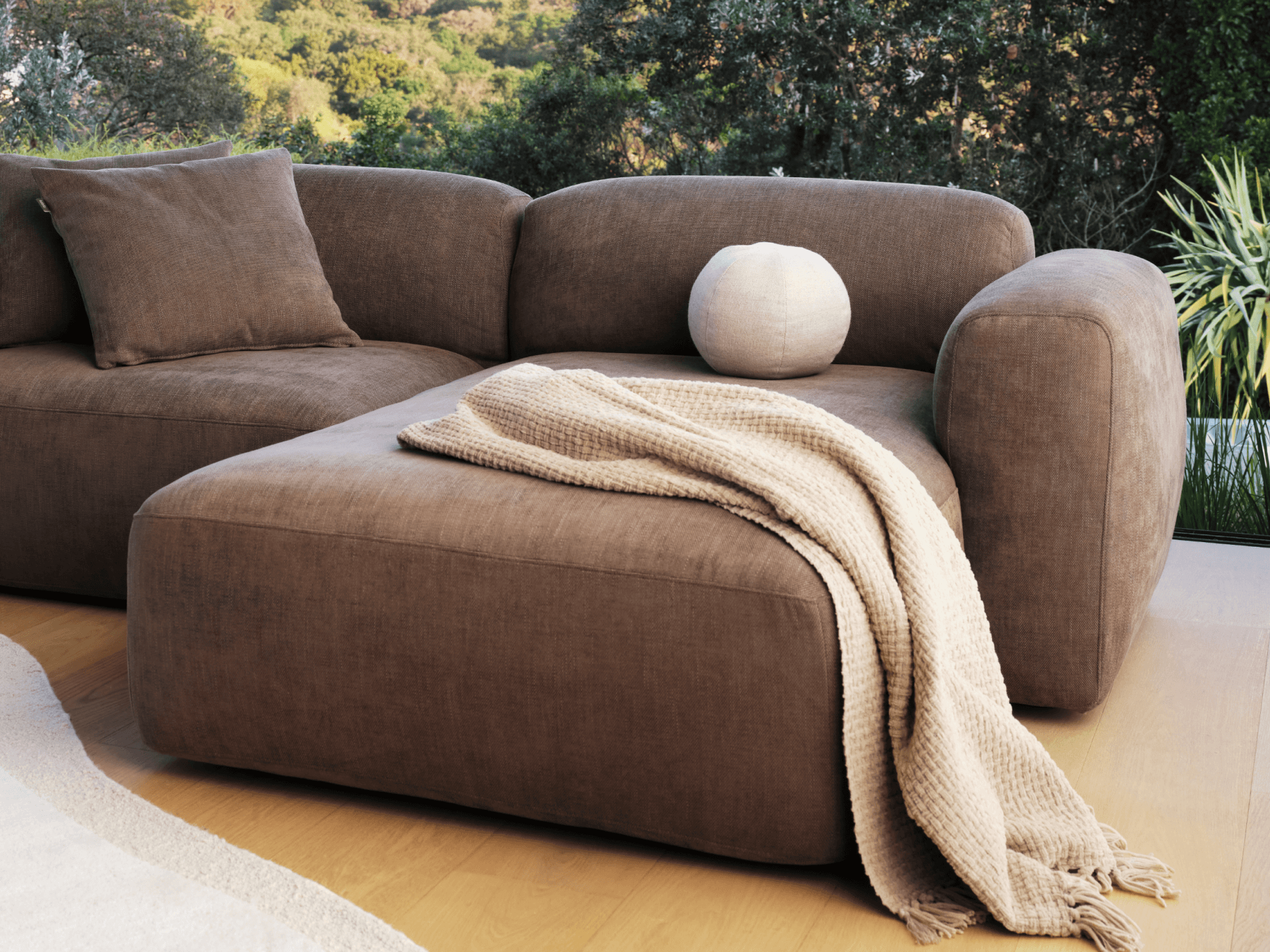 Torquay Modular Sofa - Extra Wide / 8 Sections with Chaise / Midnight Mocha