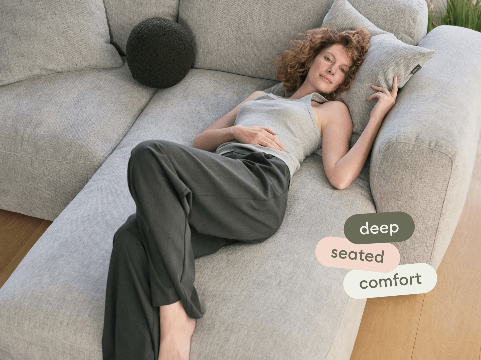 Torquay Modular Sofa - Chaise / Regular / 2 Sections / Moonlit Silver (Luxe edition)