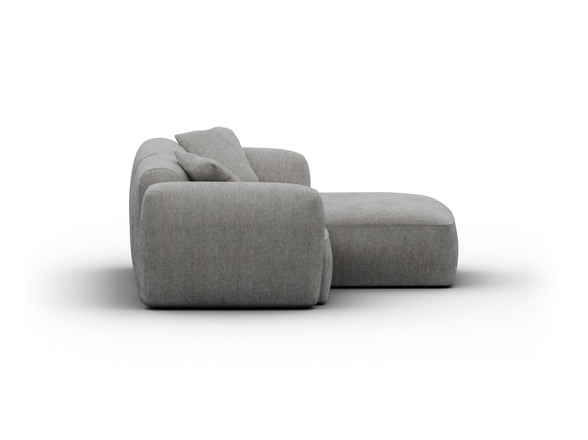 Torquay Modular Sofa - Chaise / Regular / 2 Sections / Moonlit Silver (Luxe edition)