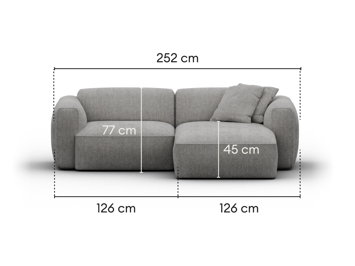 Torquay Modular Sofa - Moonlit Silver (Luxe edition) / 2 Sections / Extra Wide