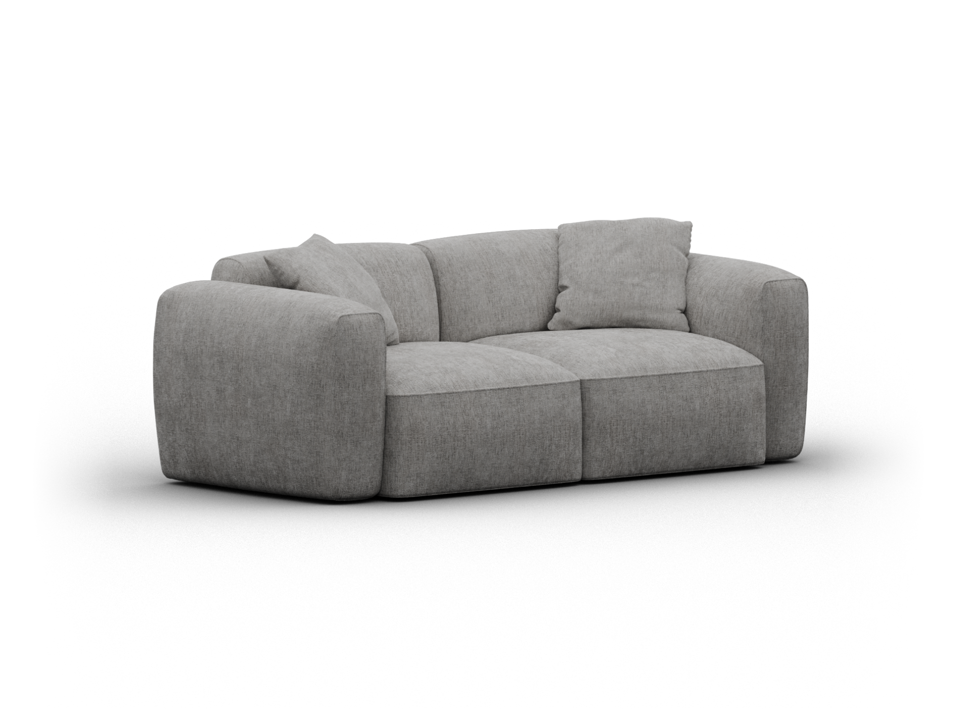 Torquay Modular Sofa - Sofa / Regular / 2 Sections / Moonlit Silver (Luxe edition)