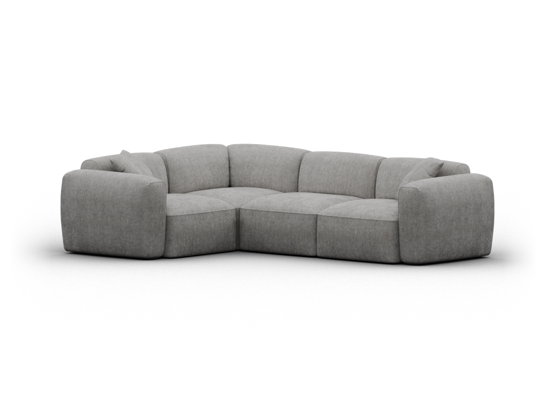 Torquay Modular Sofa - Corner / Regular / 4 Sections / Moonlit Silver (Luxe edition)