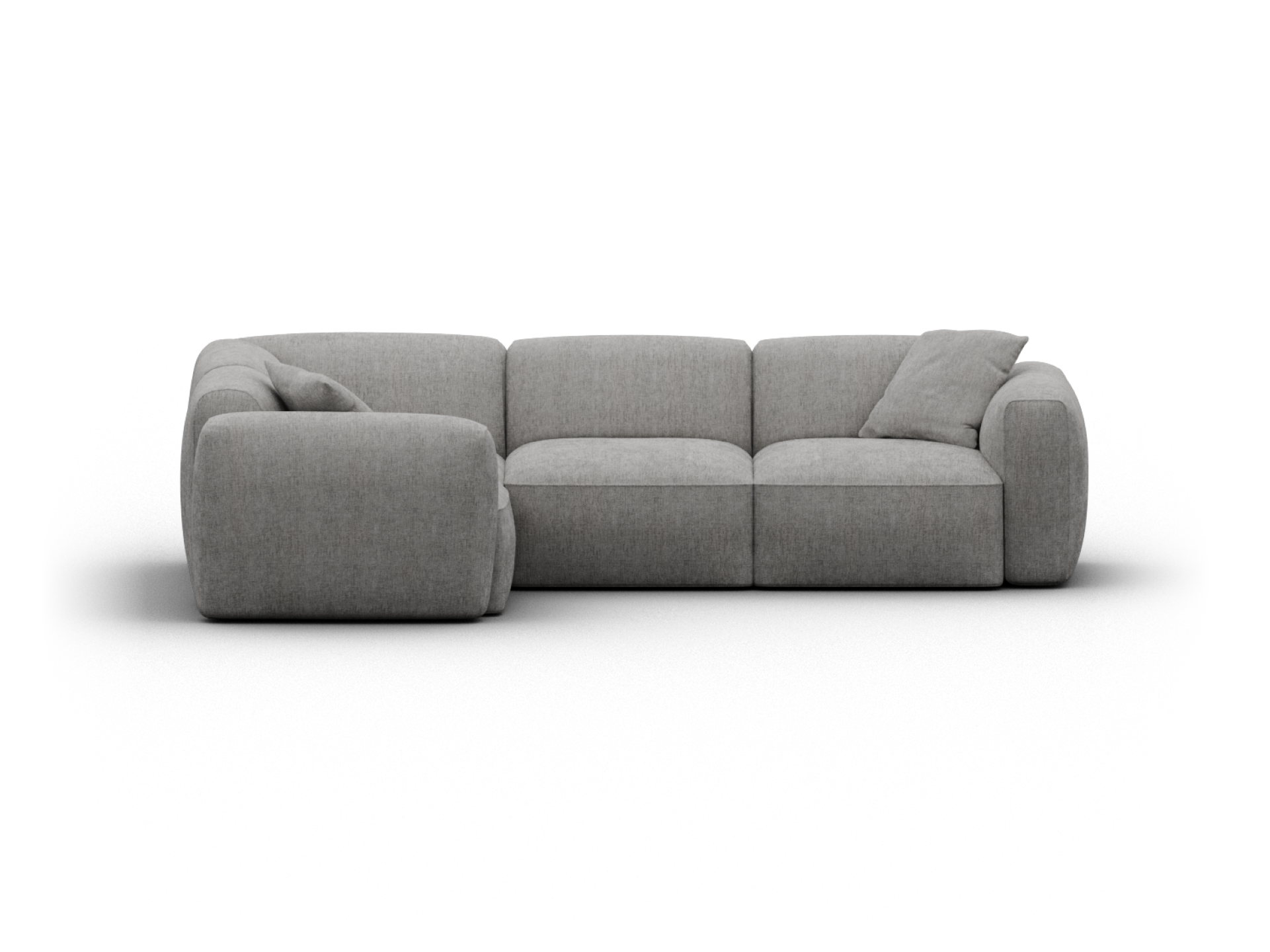 Torquay Modular Sofa - Corner / Regular / 4 Sections / Moonlit Silver (Luxe edition)