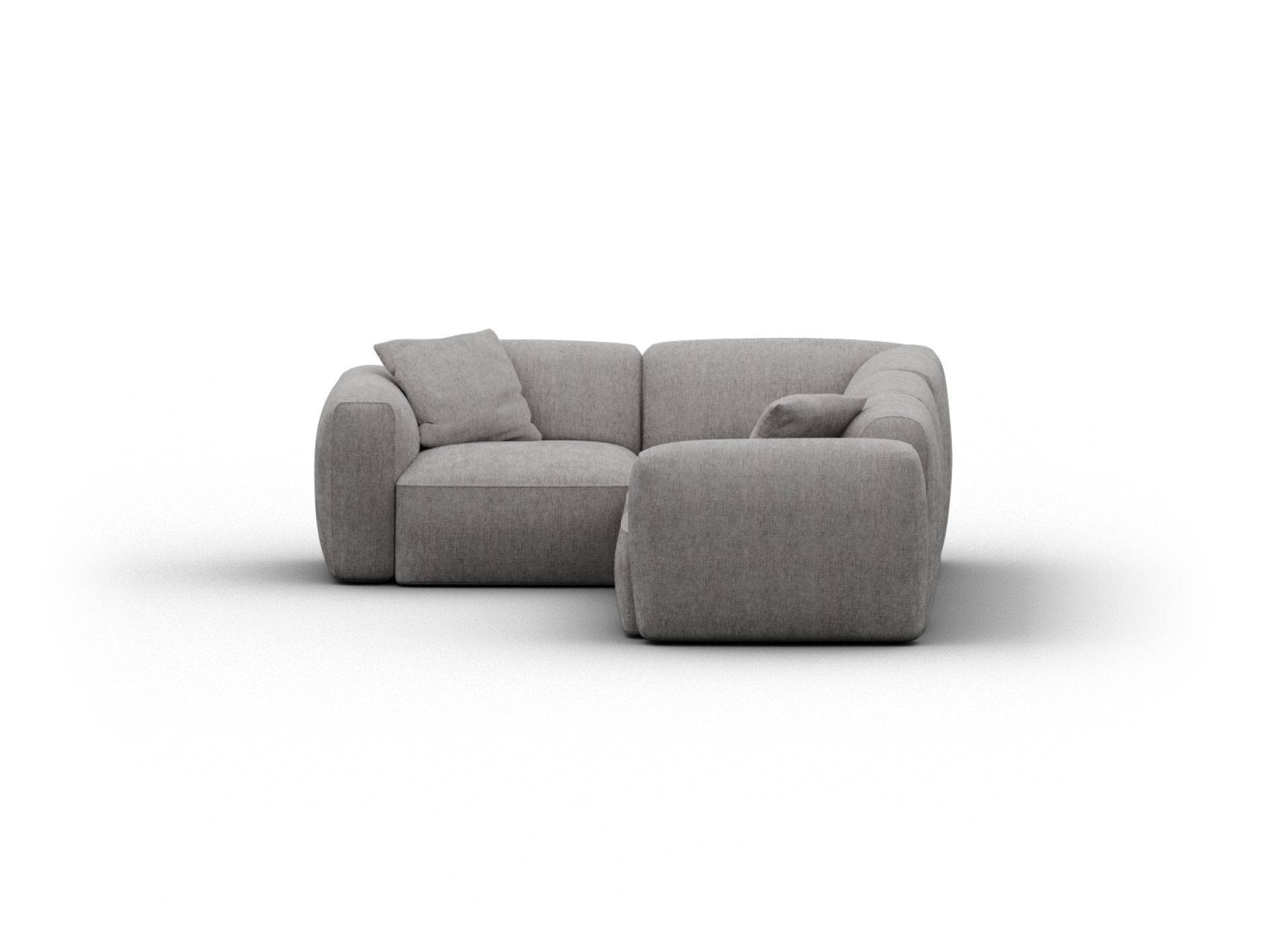 Torquay Modular Sofa - Corner / Regular / 4 Sections / Moonlit Silver (Luxe edition)