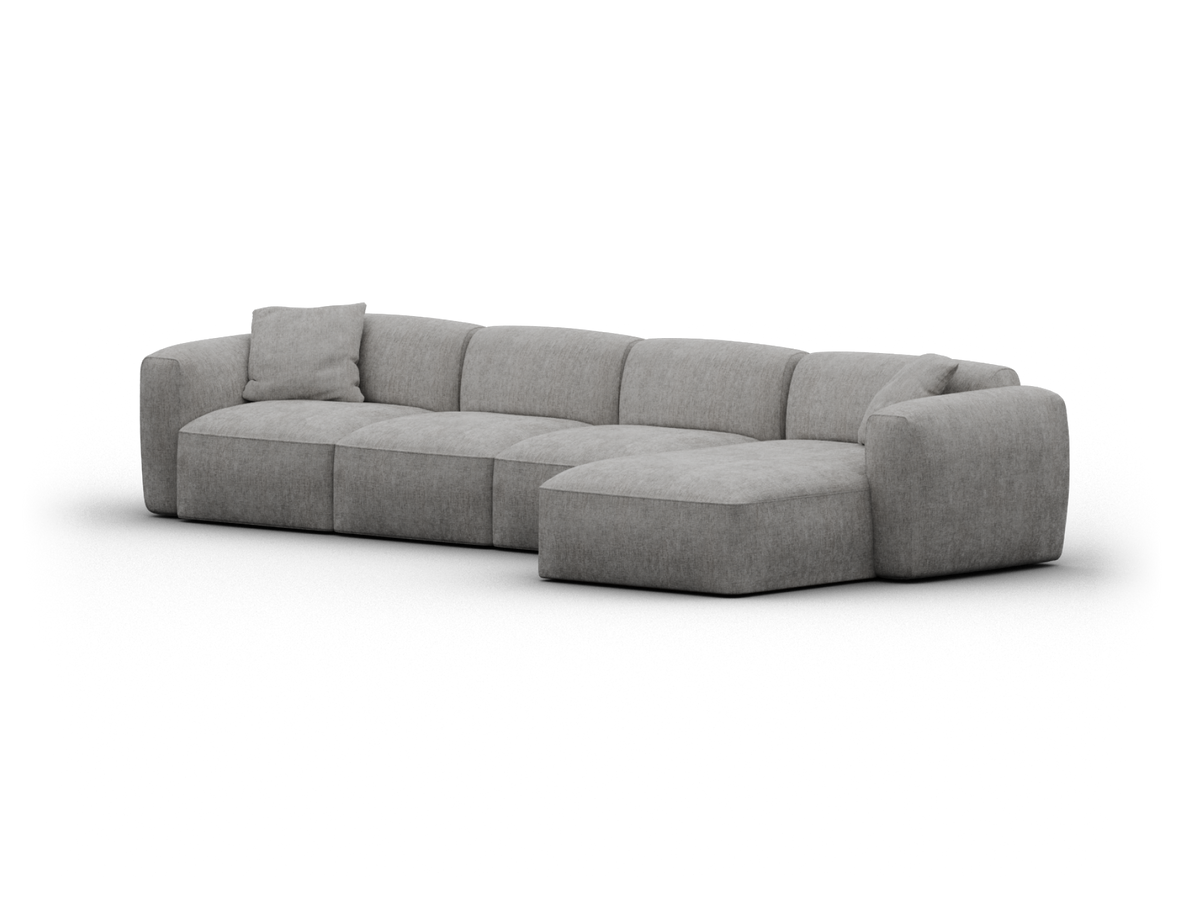 Torquay Modular Sofa - Moonlit Silver (Luxe edition) / 4 Sections / Regular