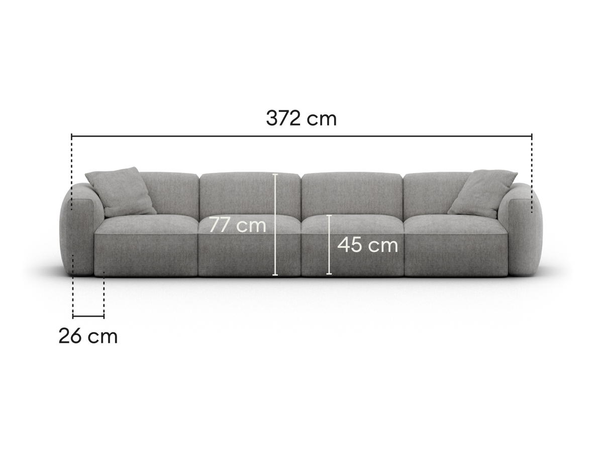 Torquay Modular Sofa - Moonlit Silver (Luxe edition) / 4 Sections / Regular