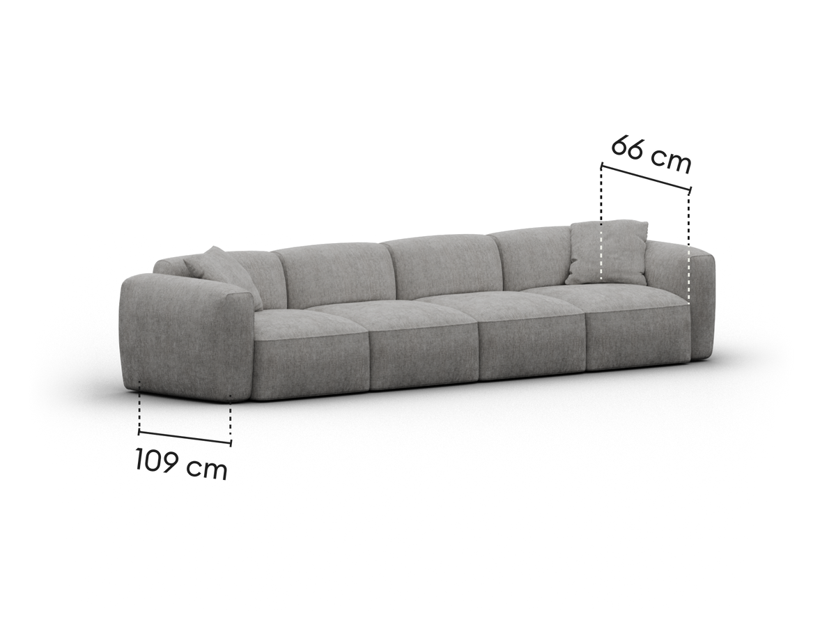 Torquay Modular Sofa - Moonlit Silver (Luxe edition) / 4 Sections / Regular