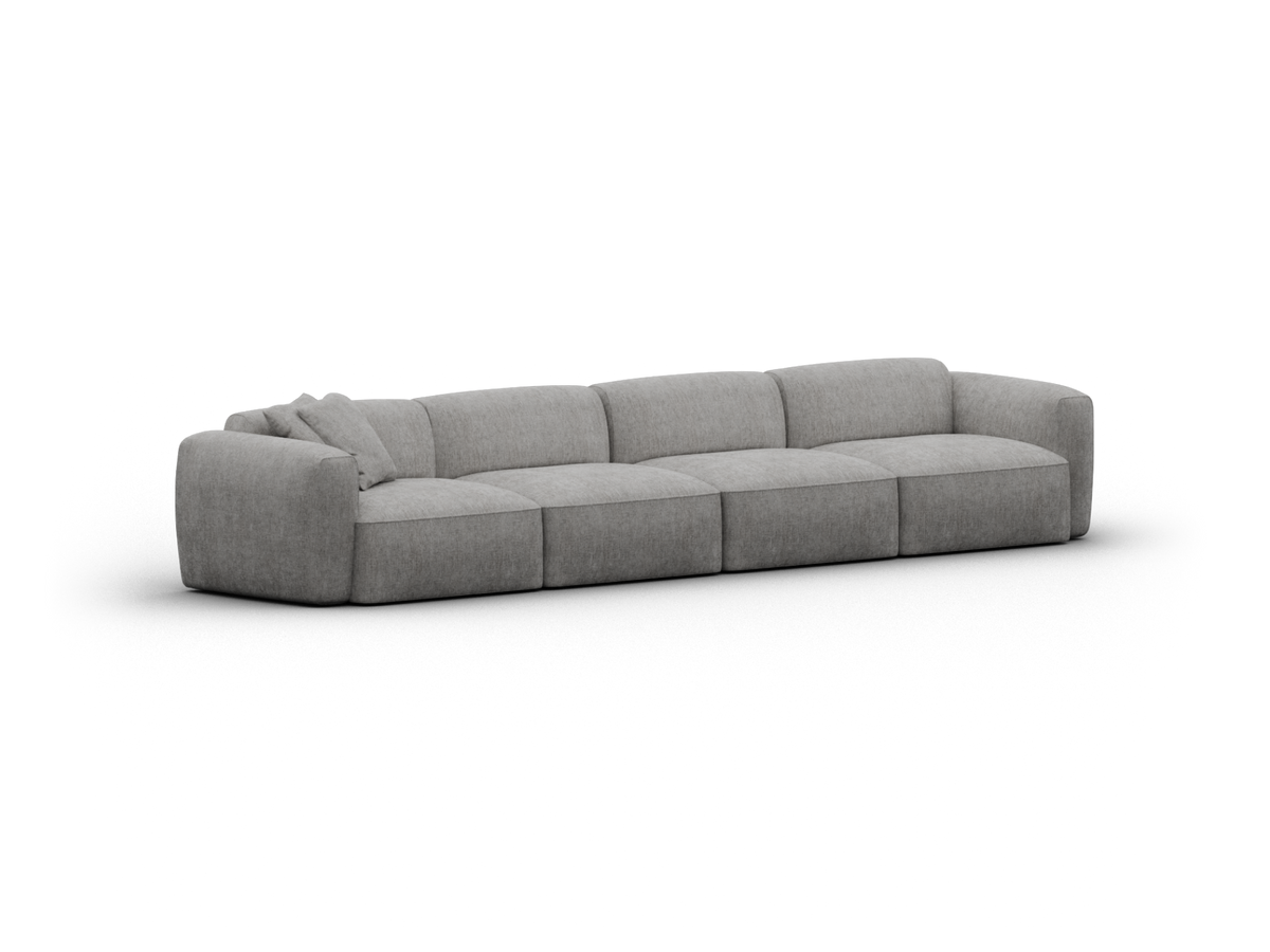 Torquay Modular Sofa - Moonlit Silver (Luxe edition) / 4 Sections / Extra Wide