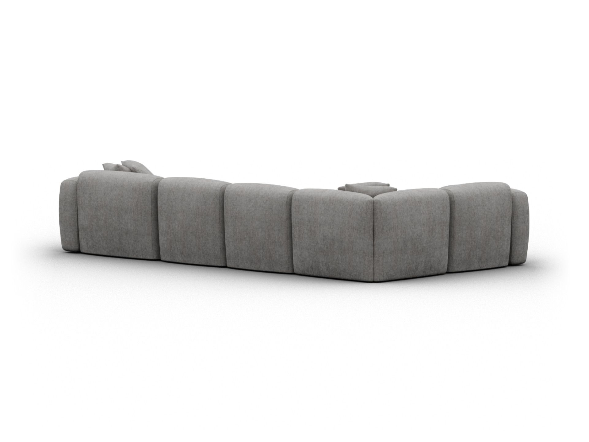 Torquay Modular Sofa - Regular / 5 Sections with Chaise / Moonlit Silver (Luxe edition)
