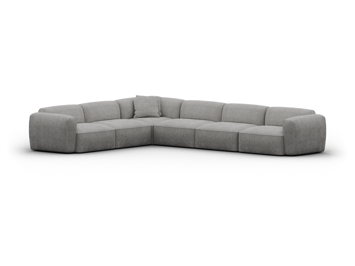 Torquay Modular Sofa - Moonlit Silver (Luxe edition) / 6 Sections / Extra Wide