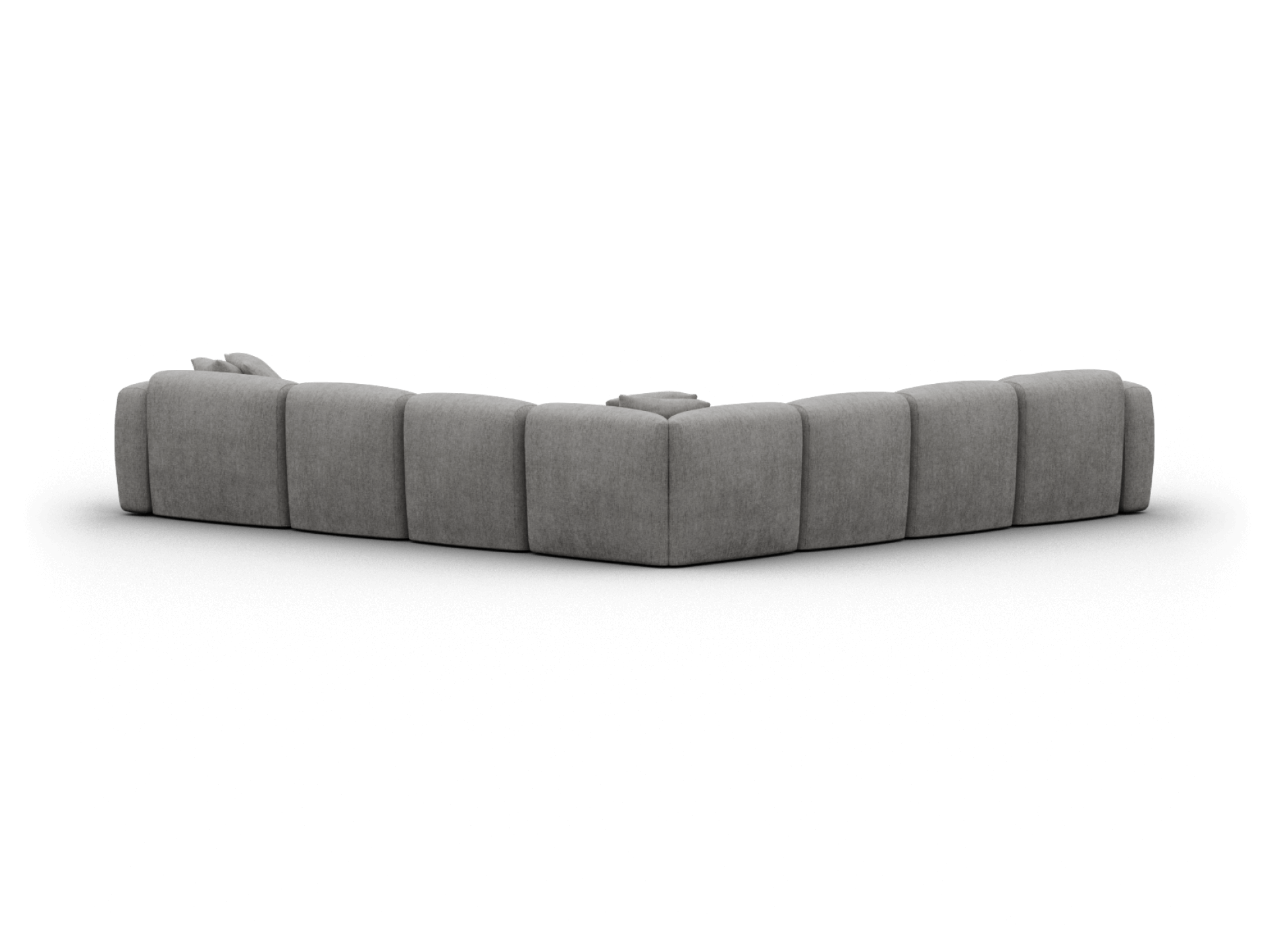 Torquay Modular Sofa - Corner / Regular / 7 Sections with Chaise / Moonlit Silver (Luxe edition)