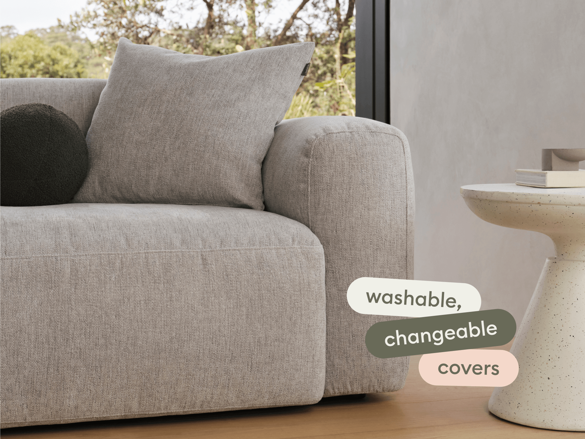 Torquay Modular Sofa - Corner / Regular / 7 Sections with Chaise / Moonlit Silver (Luxe edition)