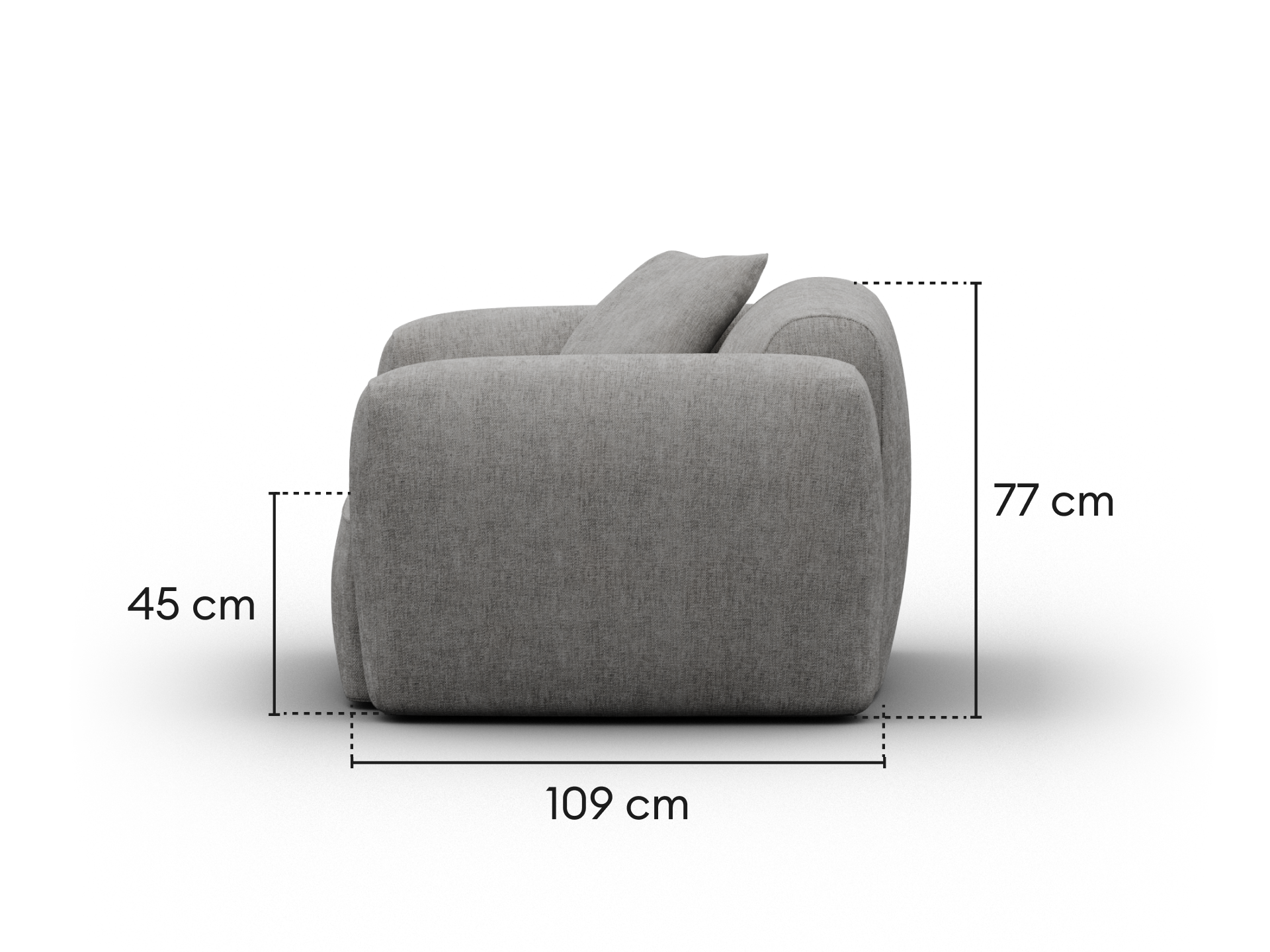Torquay Modular Armchair - Regular / Moonlit Silver (Luxe edition)