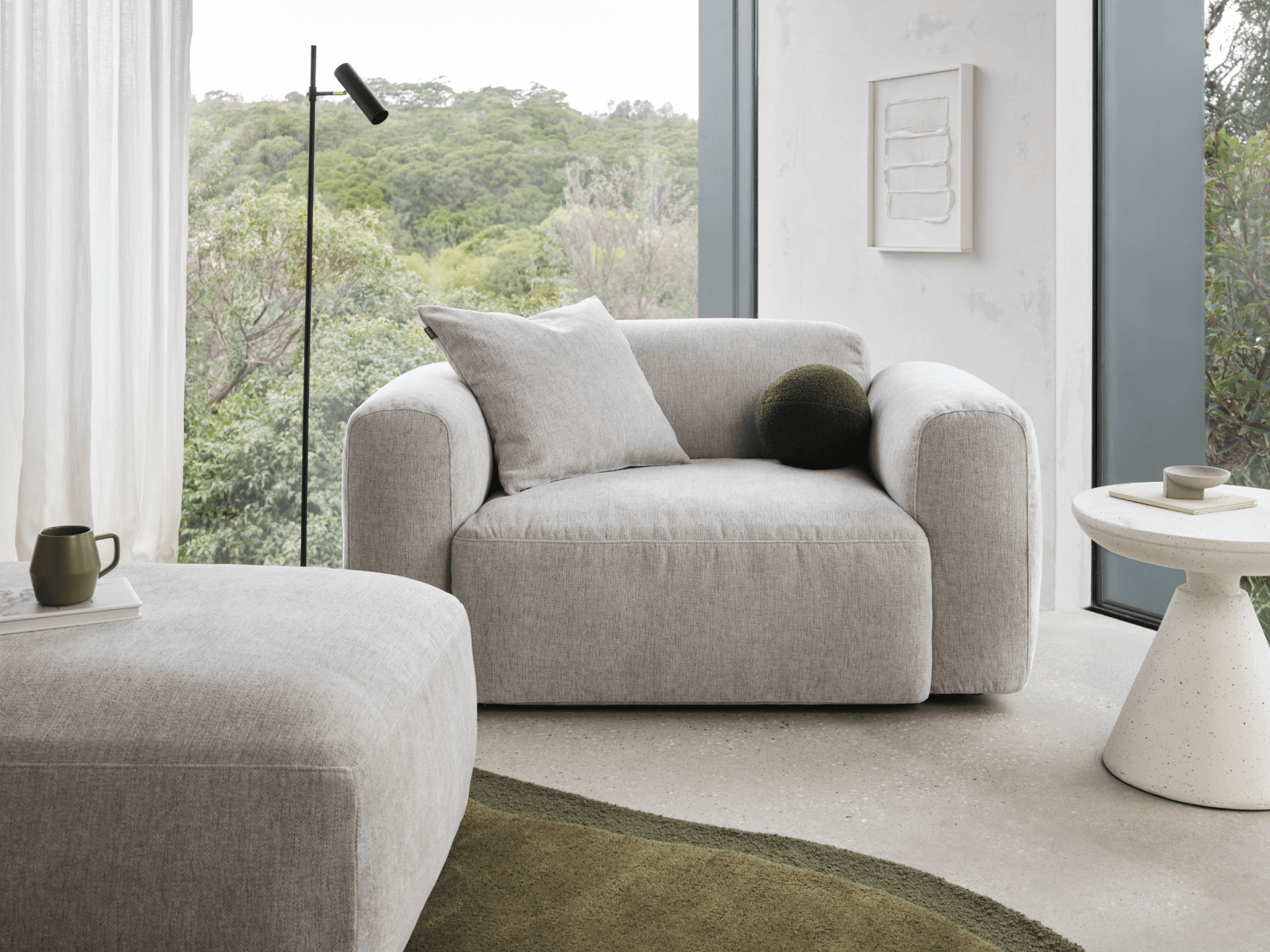 Torquay Modular Armchair - Regular / Moonlit Silver (Luxe edition)