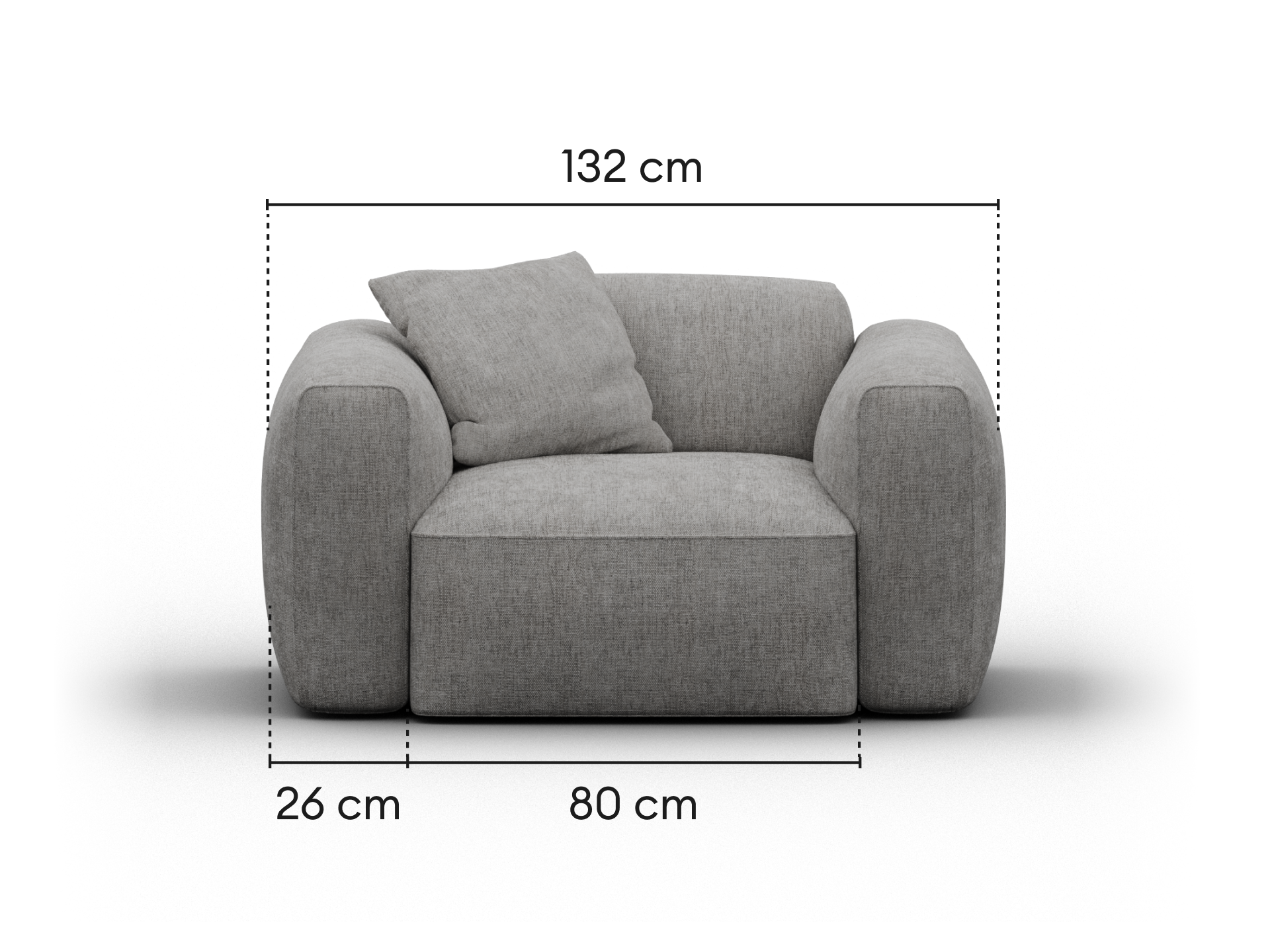Torquay Modular Armchair - Regular / Moonlit Silver (Luxe edition)