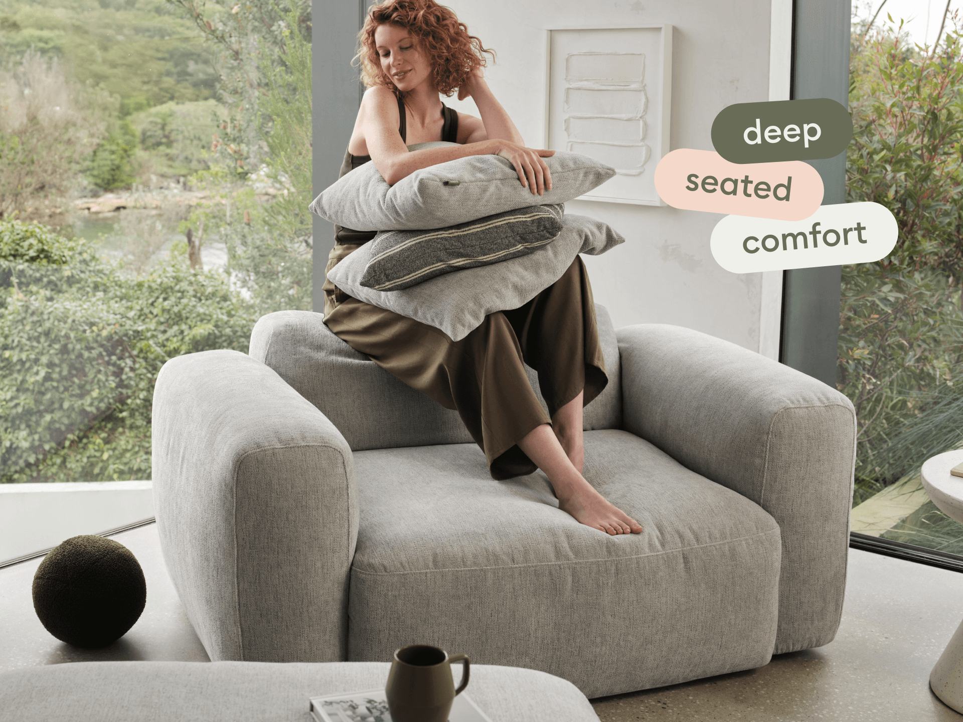 Torquay Modular Armchair - Moonlit Silver (Luxe edition) / Extra Wide