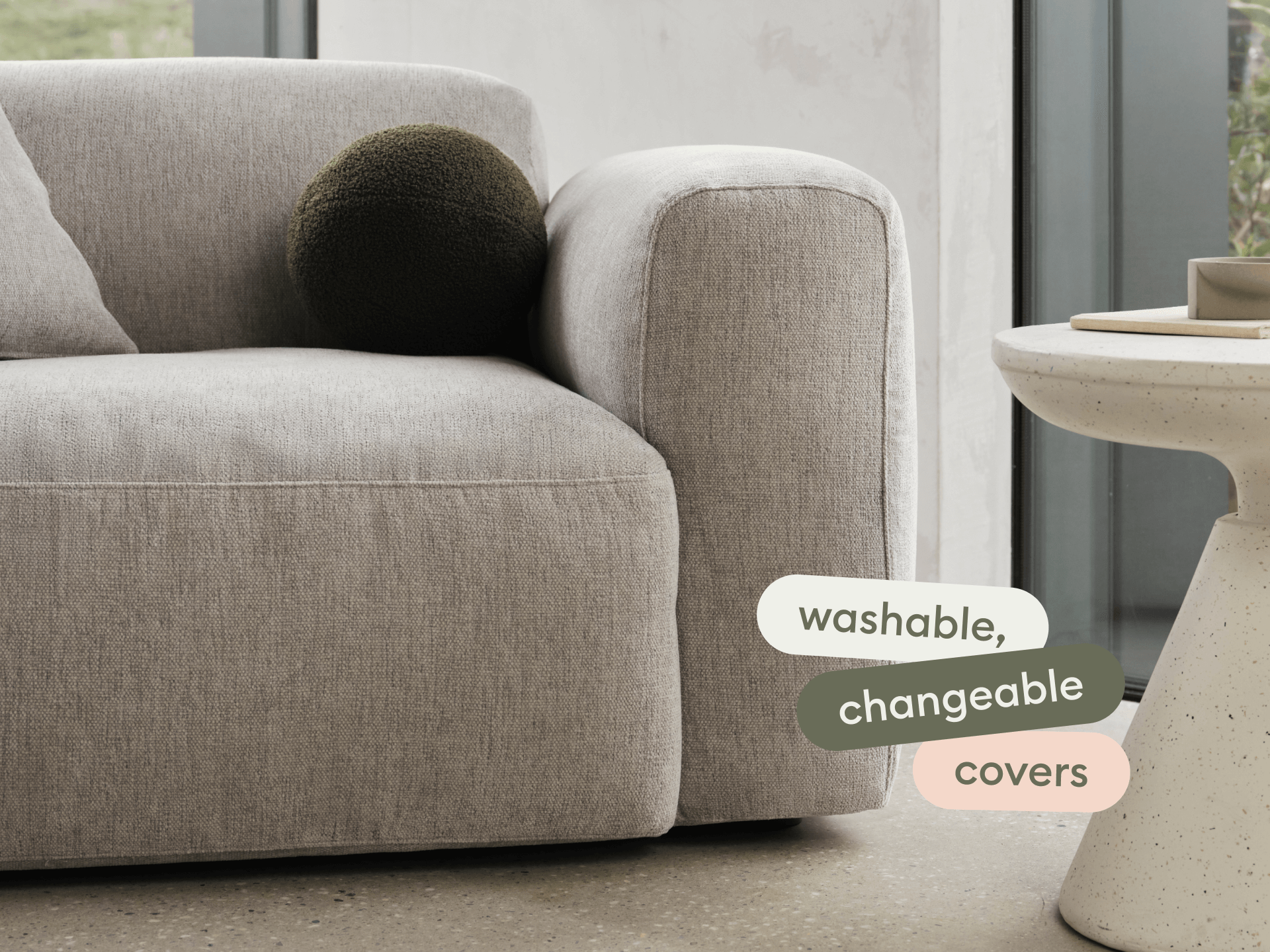 Torquay Modular Armchair - Moonlit Silver (Luxe edition) / Extra Wide