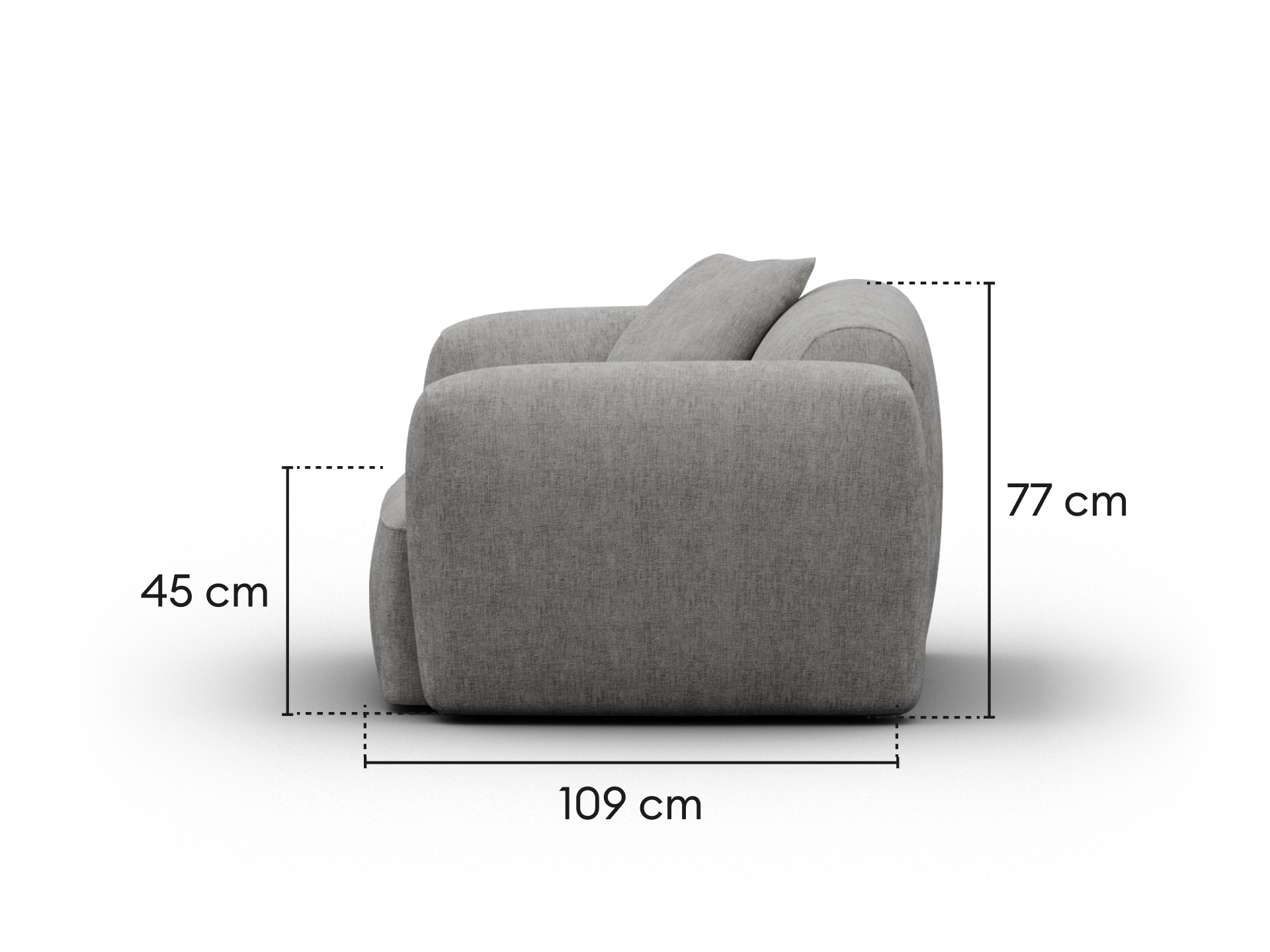 Torquay Modular Armchair - Moonlit Silver (Luxe edition) / Extra Wide