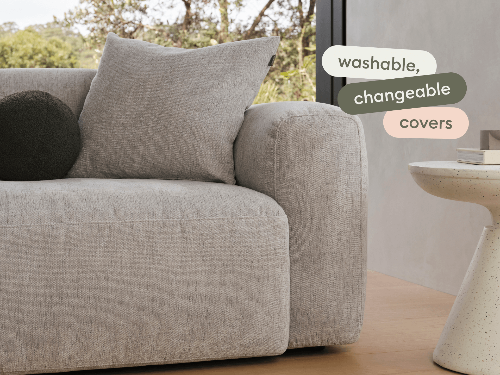 Torquay Modular Armchair Covers - Extra Wide / Moonlit Silver (Luxe edition)
