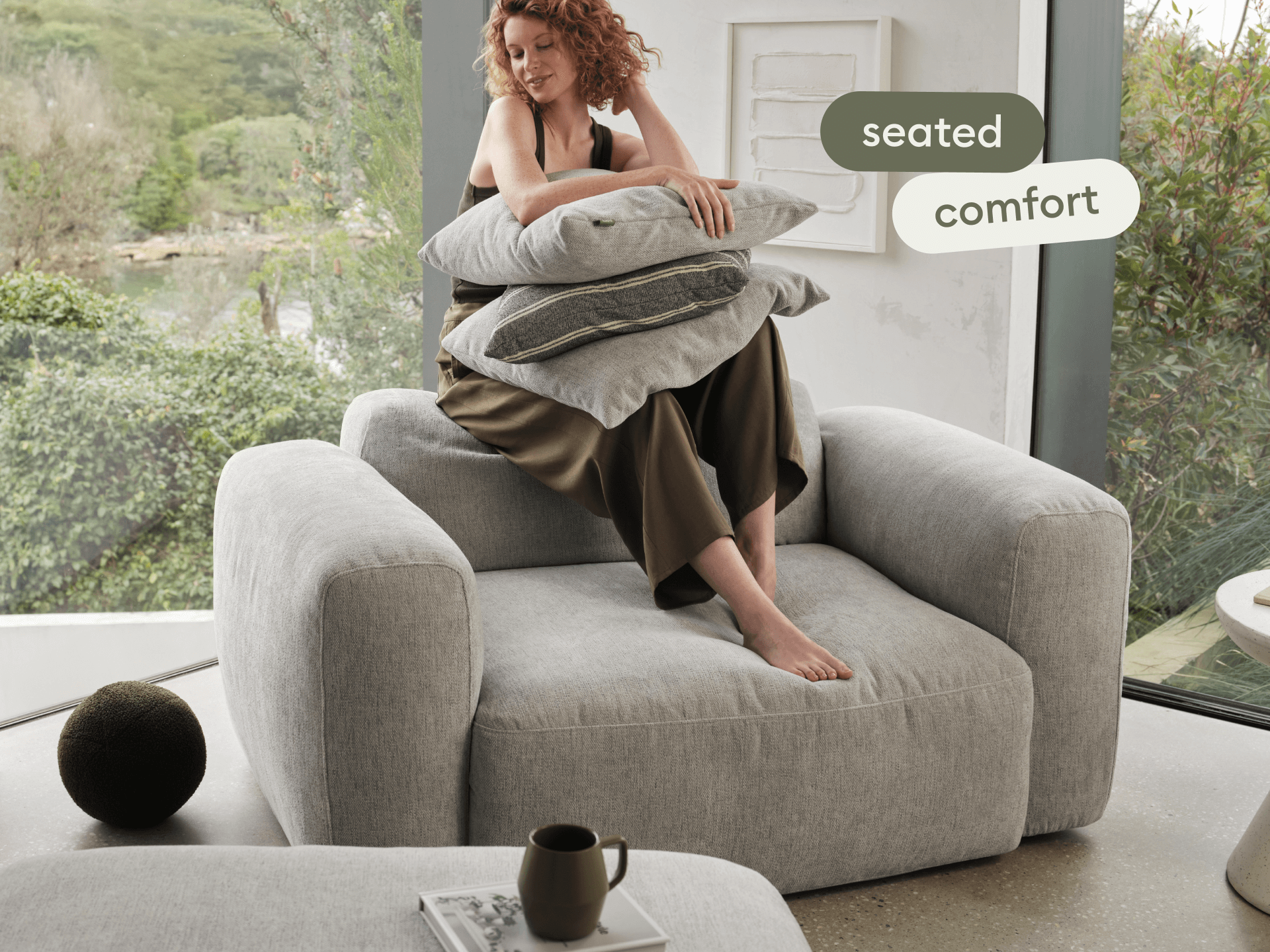 Torquay Modular Armchair Covers - Extra Wide / Moonlit Silver (Luxe edition)