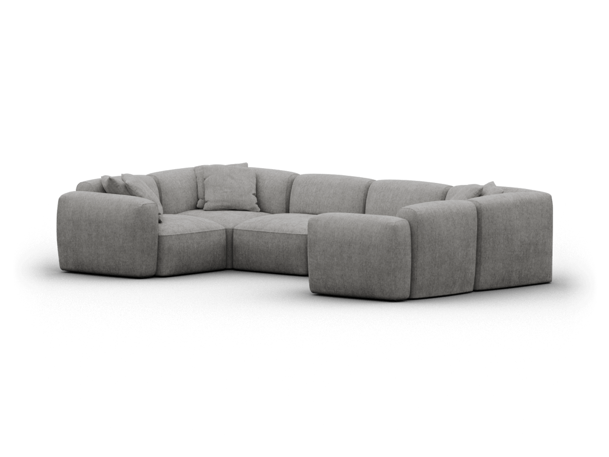 Torquay Modular Sofa Cover Packs - Moonlit Silver (Luxe edition) / 6 Sections / Regular