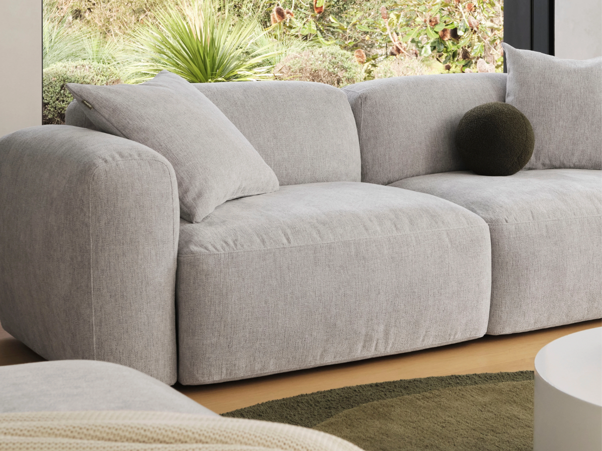 Torquay Modular Sofa - Moonlit Silver (Luxe edition) / 6 Sections / Extra Wide