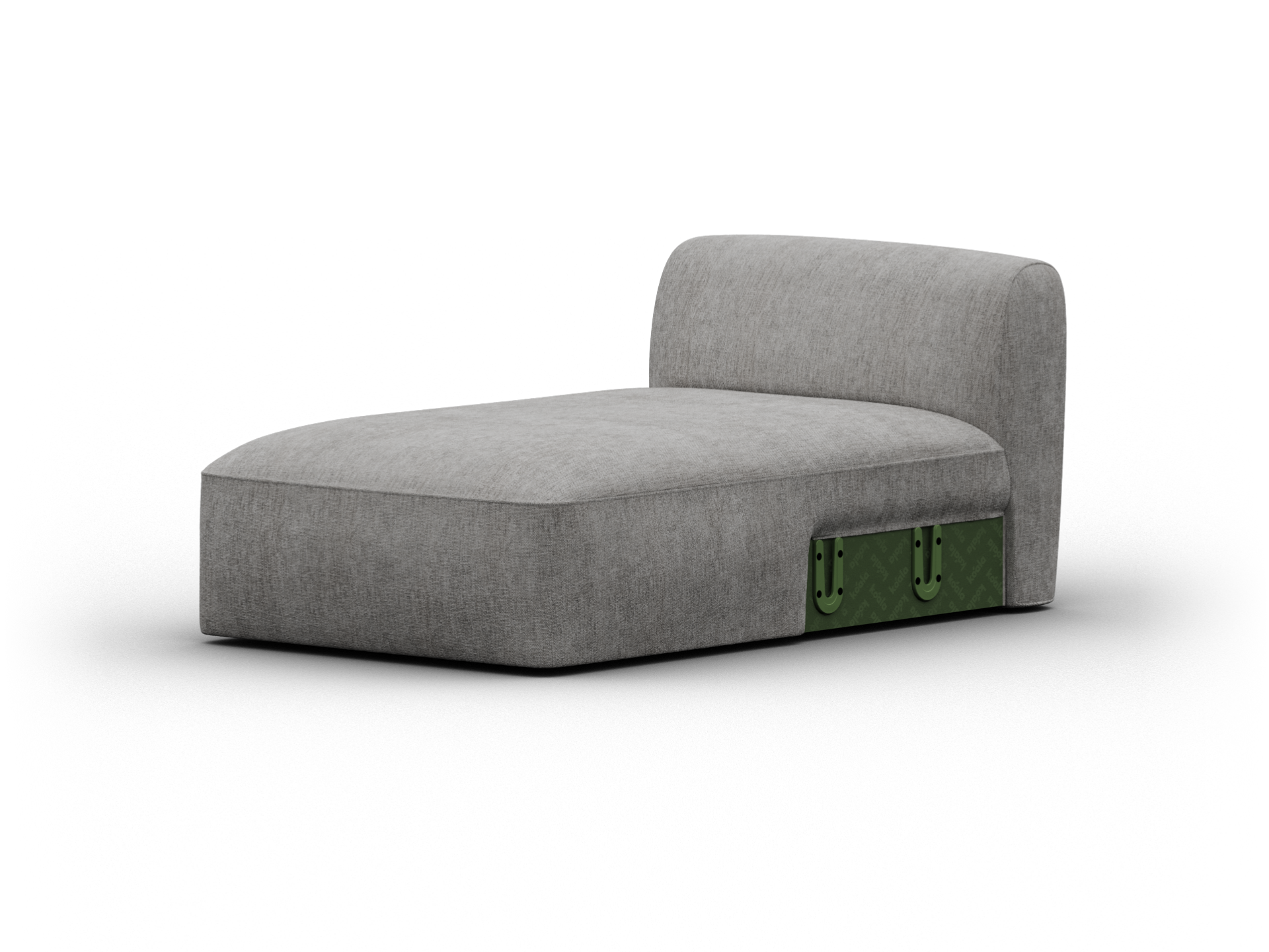 Torquay Modular Sofa Section - Extra Wide / Chaise / Moonlit Silver (Luxe edition)