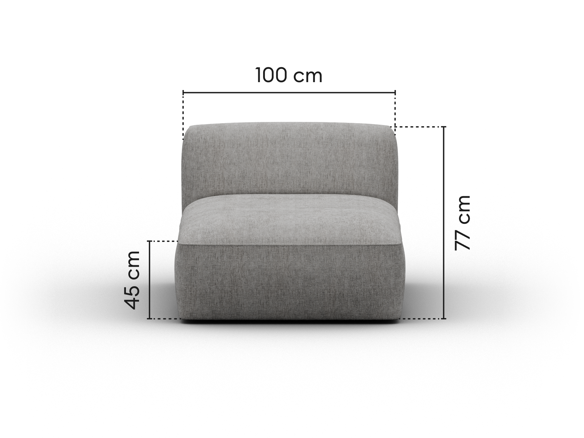 Torquay Modular Sofa Section - Extra Wide / Chaise / Moonlit Silver (Luxe edition)