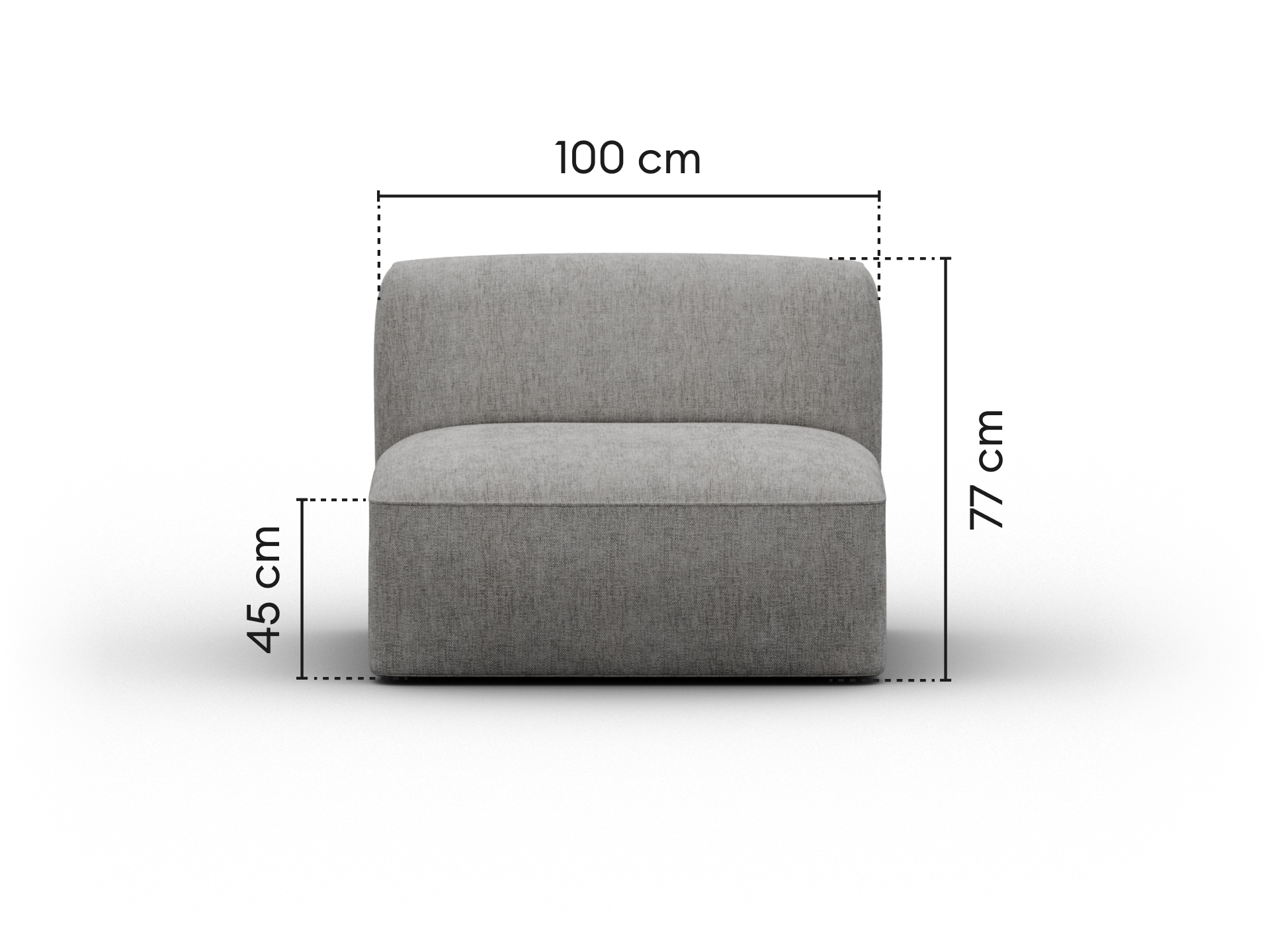 Torquay Modular Sofa Section - Extra Wide / Seat / Moonlit Silver (Luxe edition)