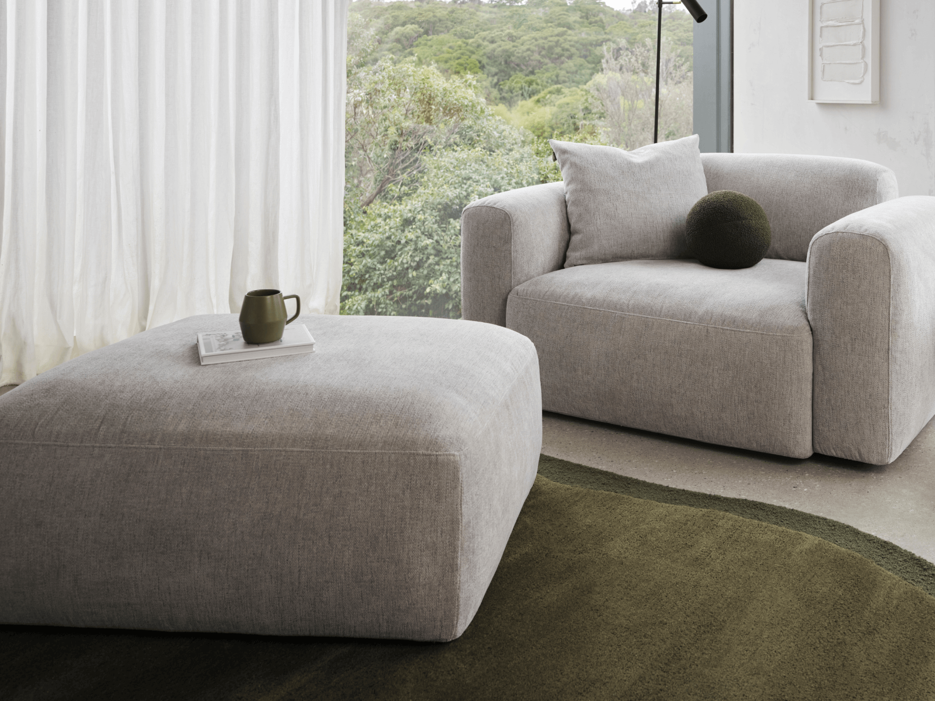 Torquay Modular Ottoman - Moonlit Silver (Luxe edition) / Regular