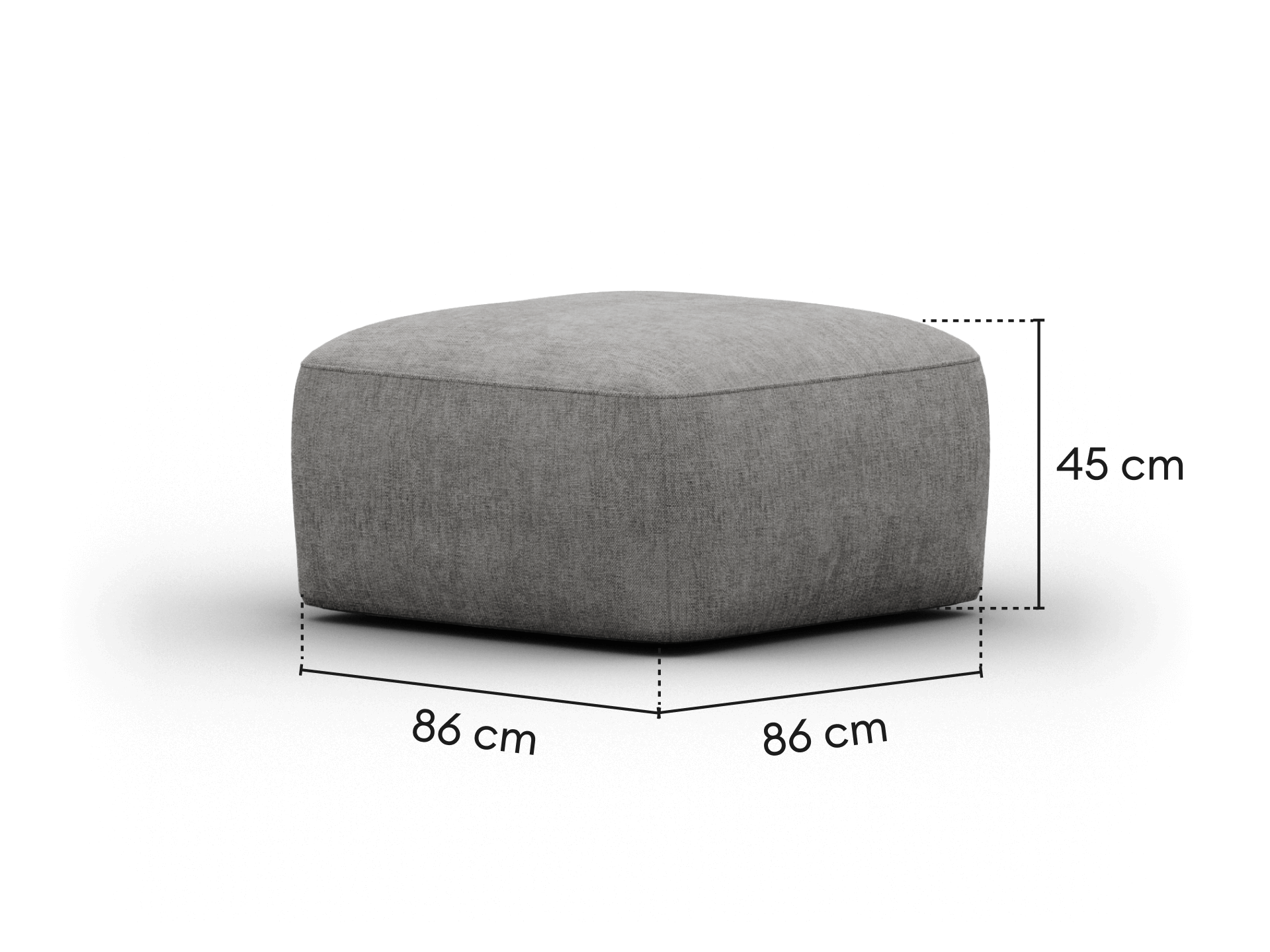 Torquay Modular Ottoman - Moonlit Silver (Luxe edition) / Regular