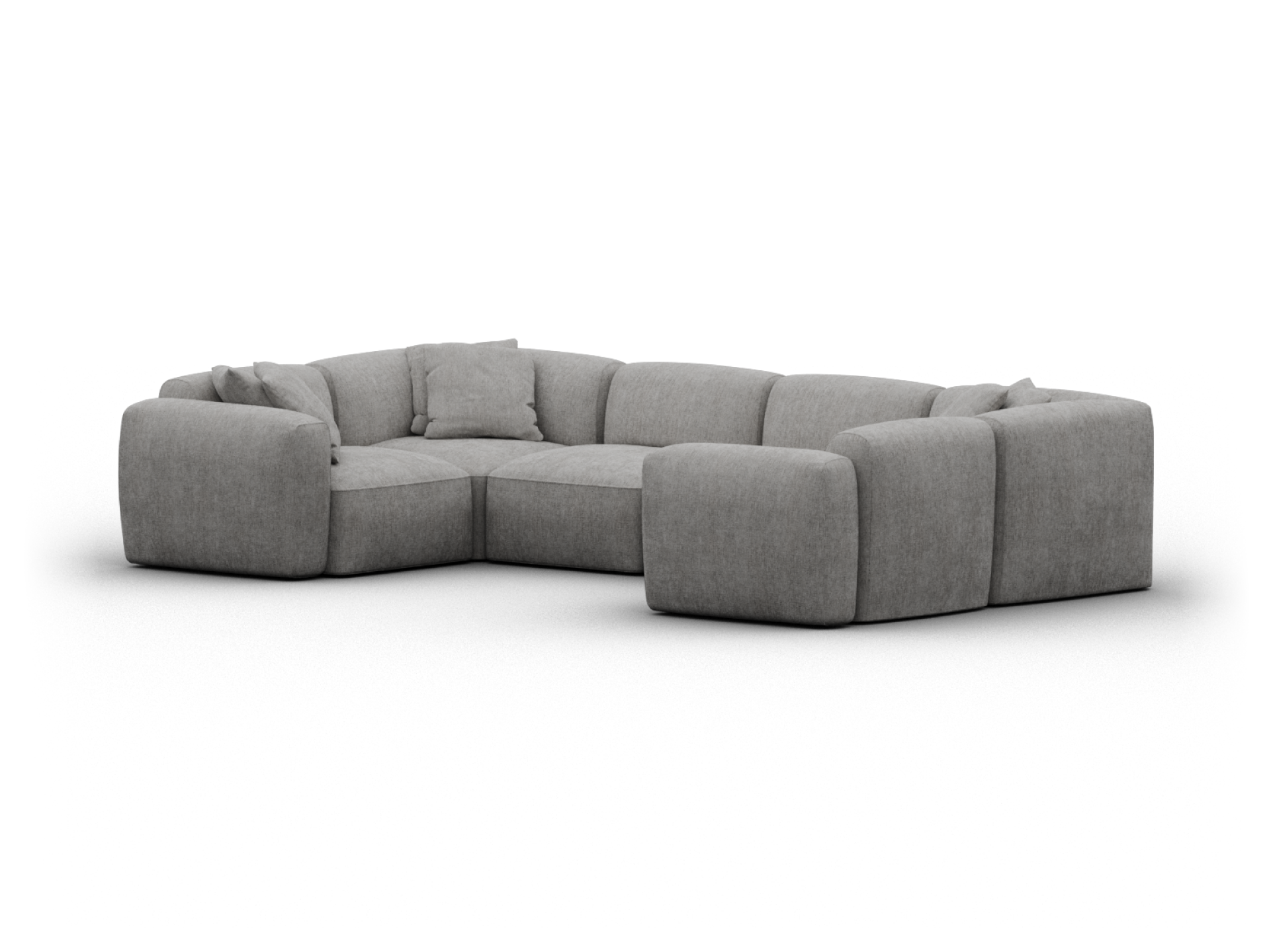 Torquay Modular Sofa - Moonlit Silver (Luxe edition) / 6 Sections / Regular