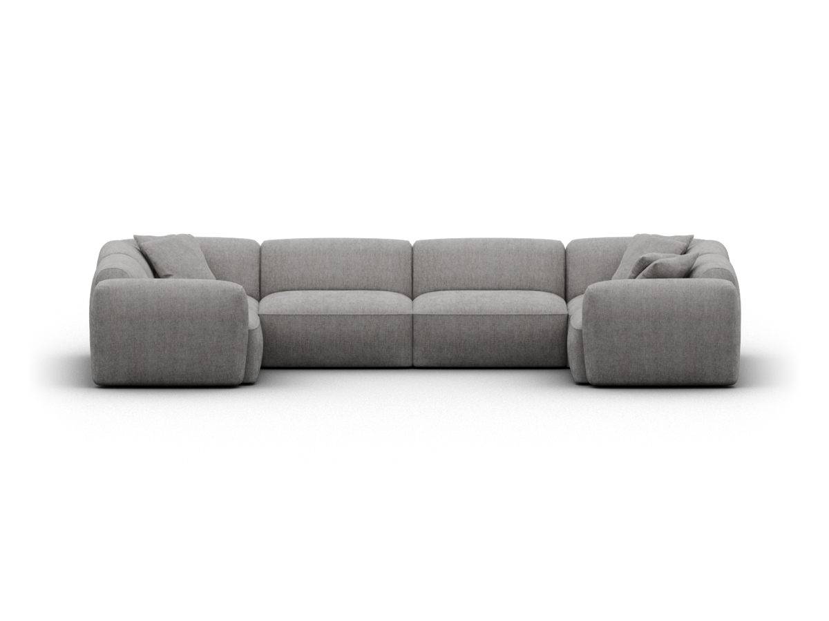Torquay Modular Sofa - Moonlit Silver (Luxe edition) / 6 Sections / Extra Wide