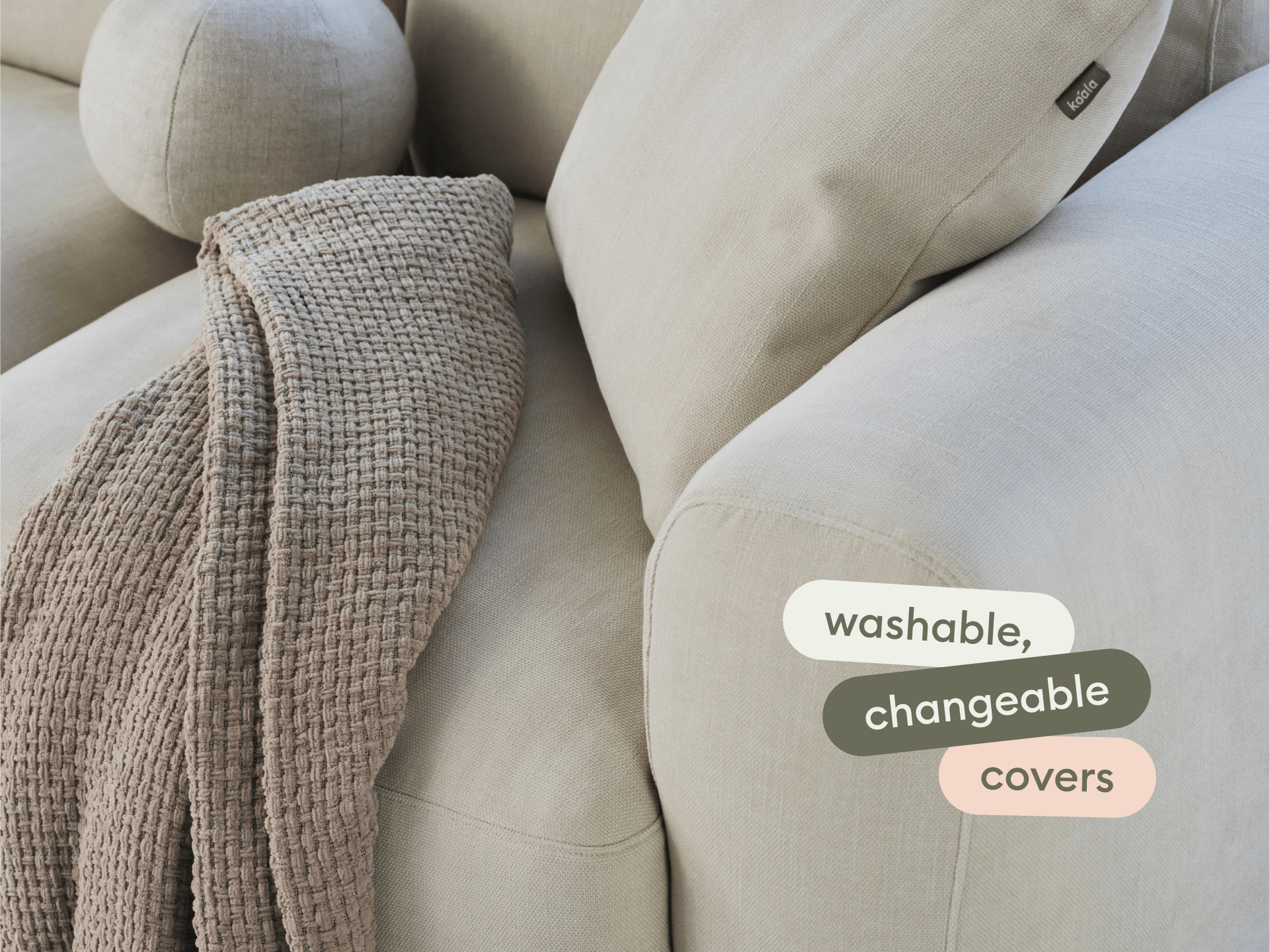 Torquay Modular Sofa - Chaise / Regular / 2 Sections / Pearl Moon