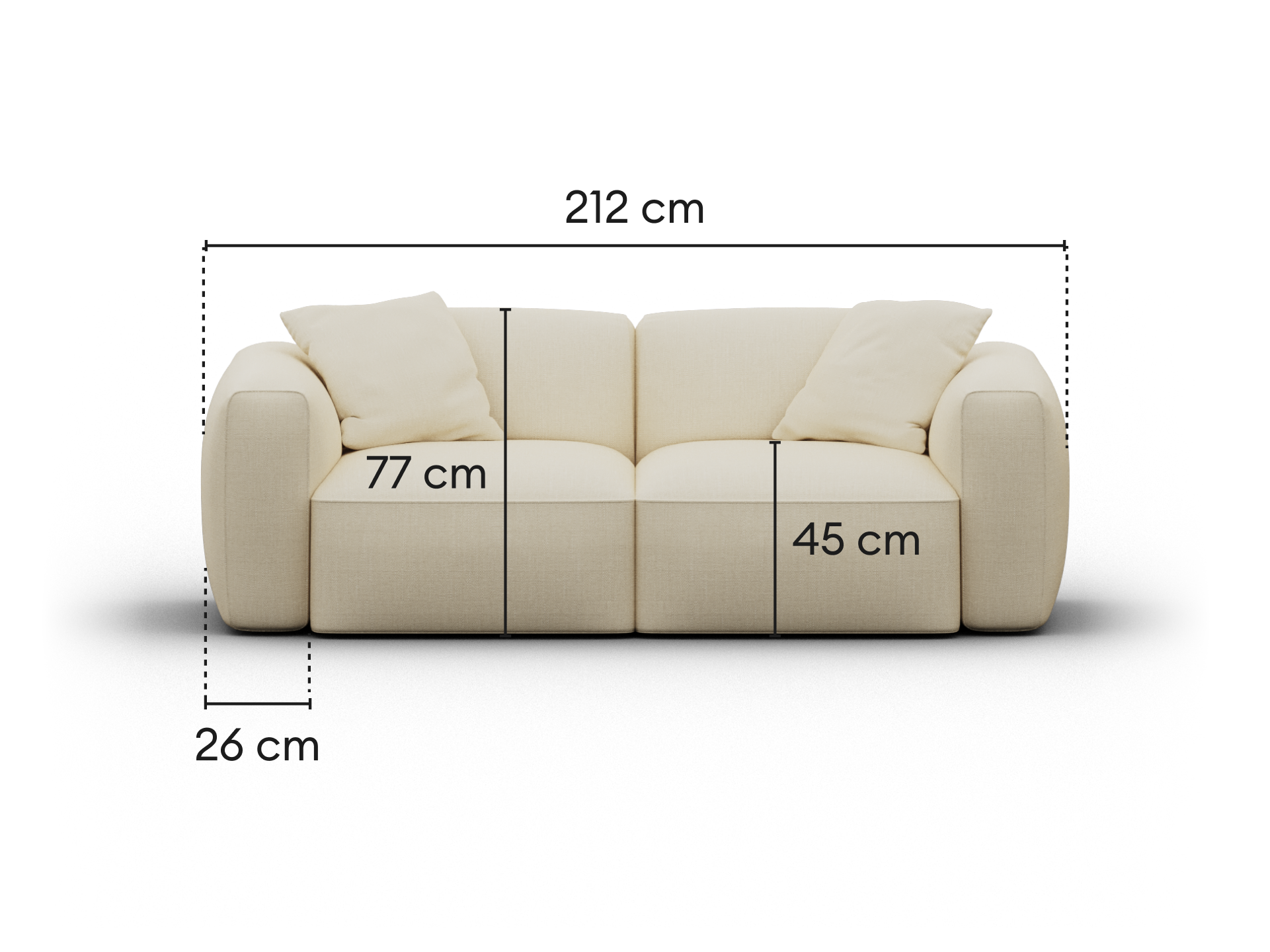 Torquay Modular Sofa - Sofa / Regular / 2 Sections / Pearl Moon