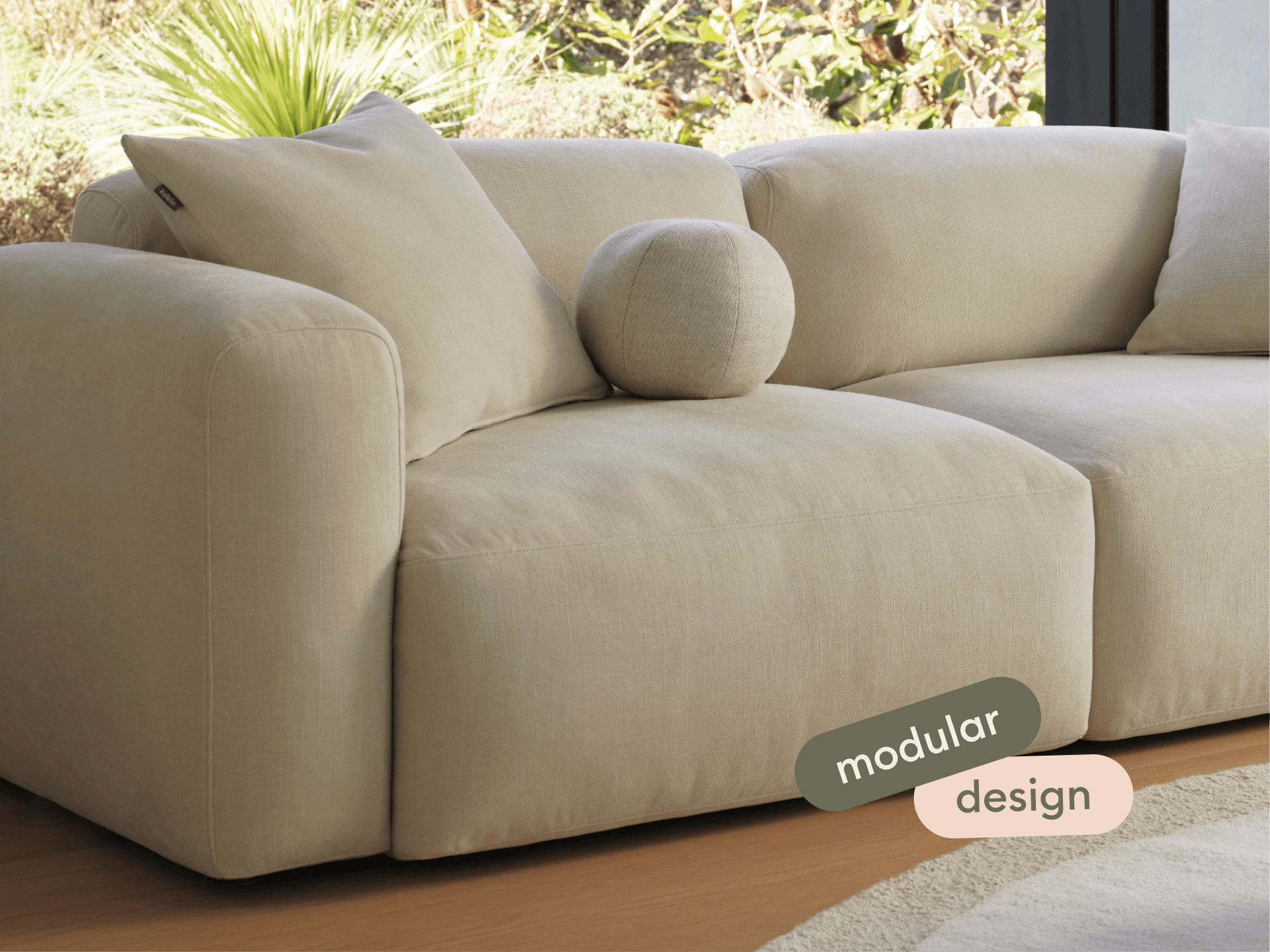 Torquay Modular Sofa - Corner - Regular / 4 Sections / Pearl Moon