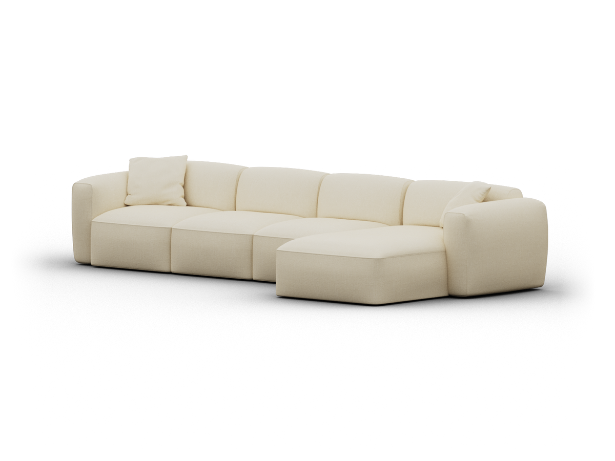 Torquay Modular Sofa - Pearl Moon / 4 Sections / Regular