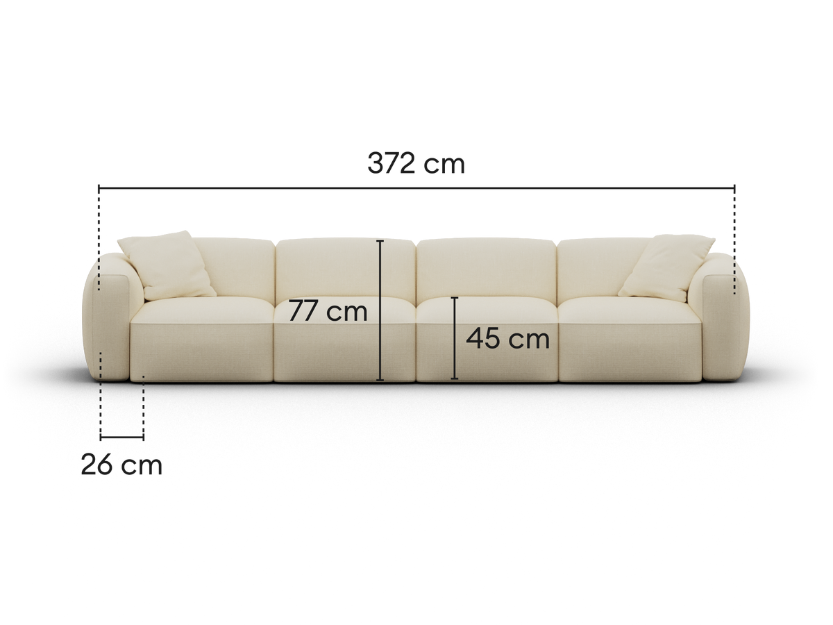 Torquay Modular Sofa - Pearl Moon / 4 Sections / Regular